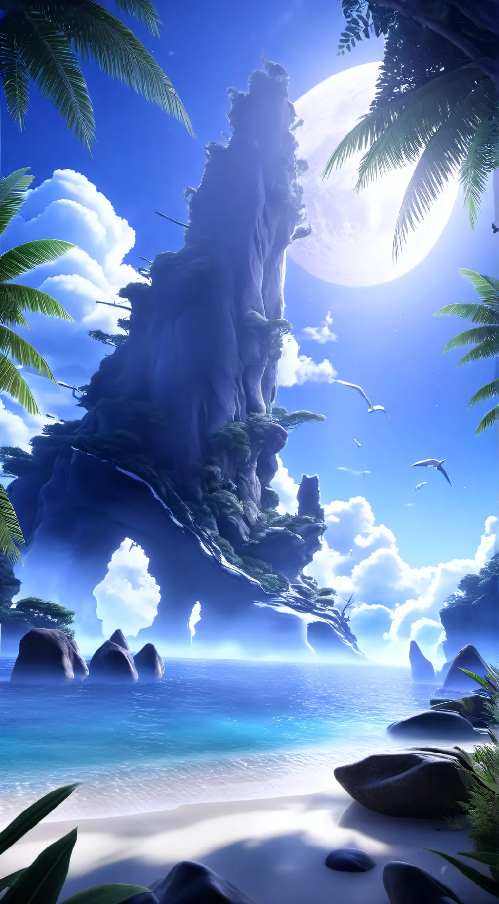 ai character: an island background