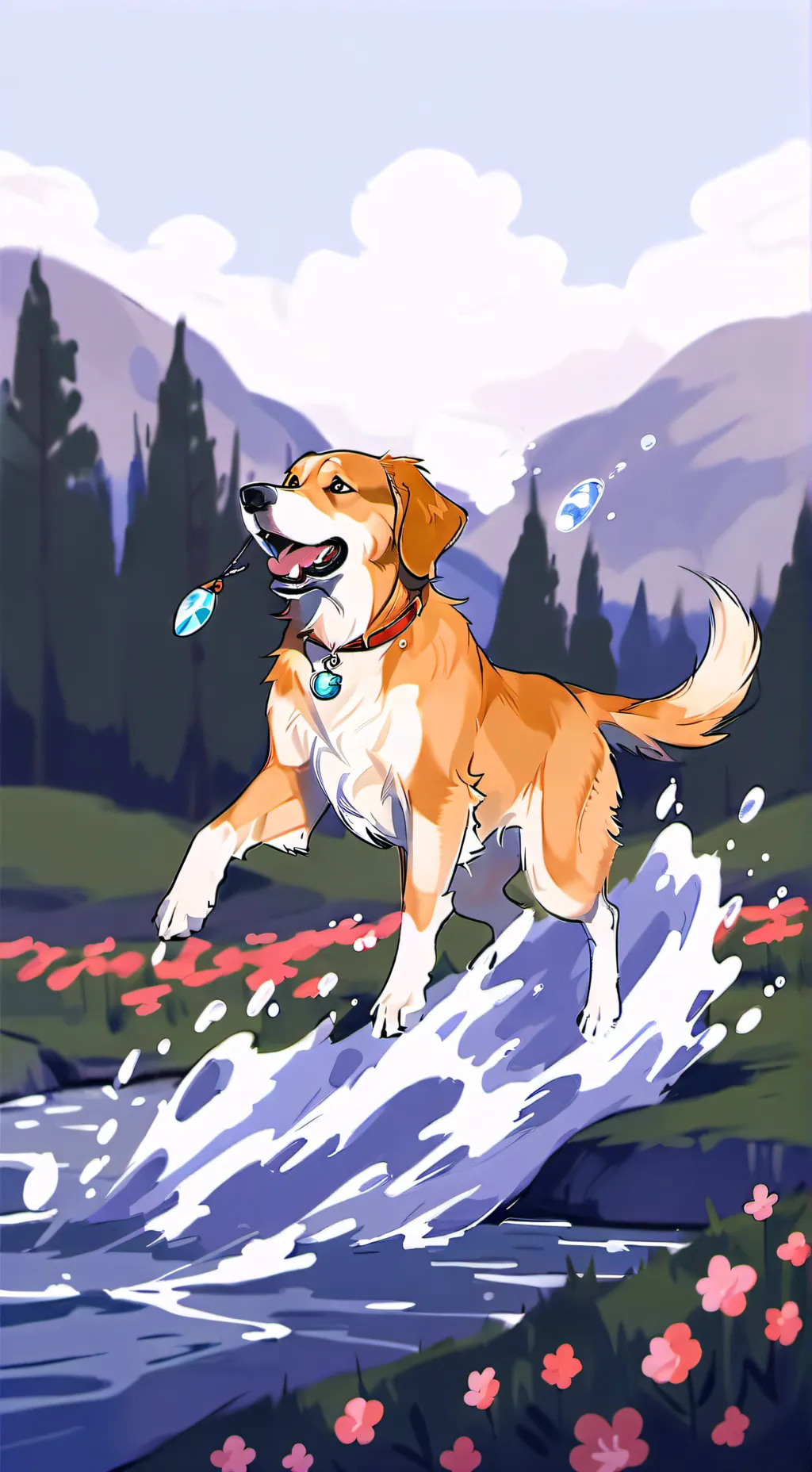 ai character: dog infection background