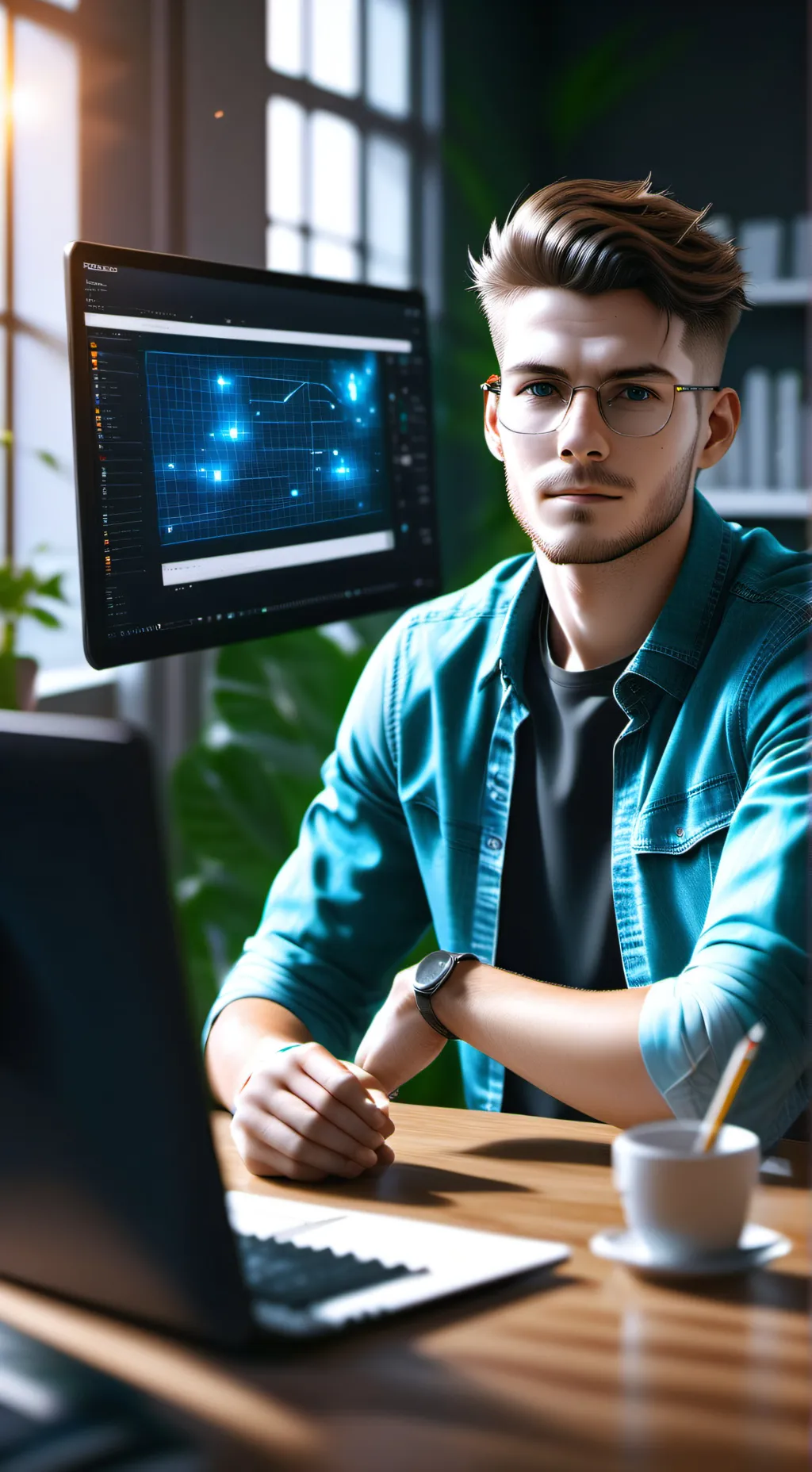 ai character: The Quantum Leap background