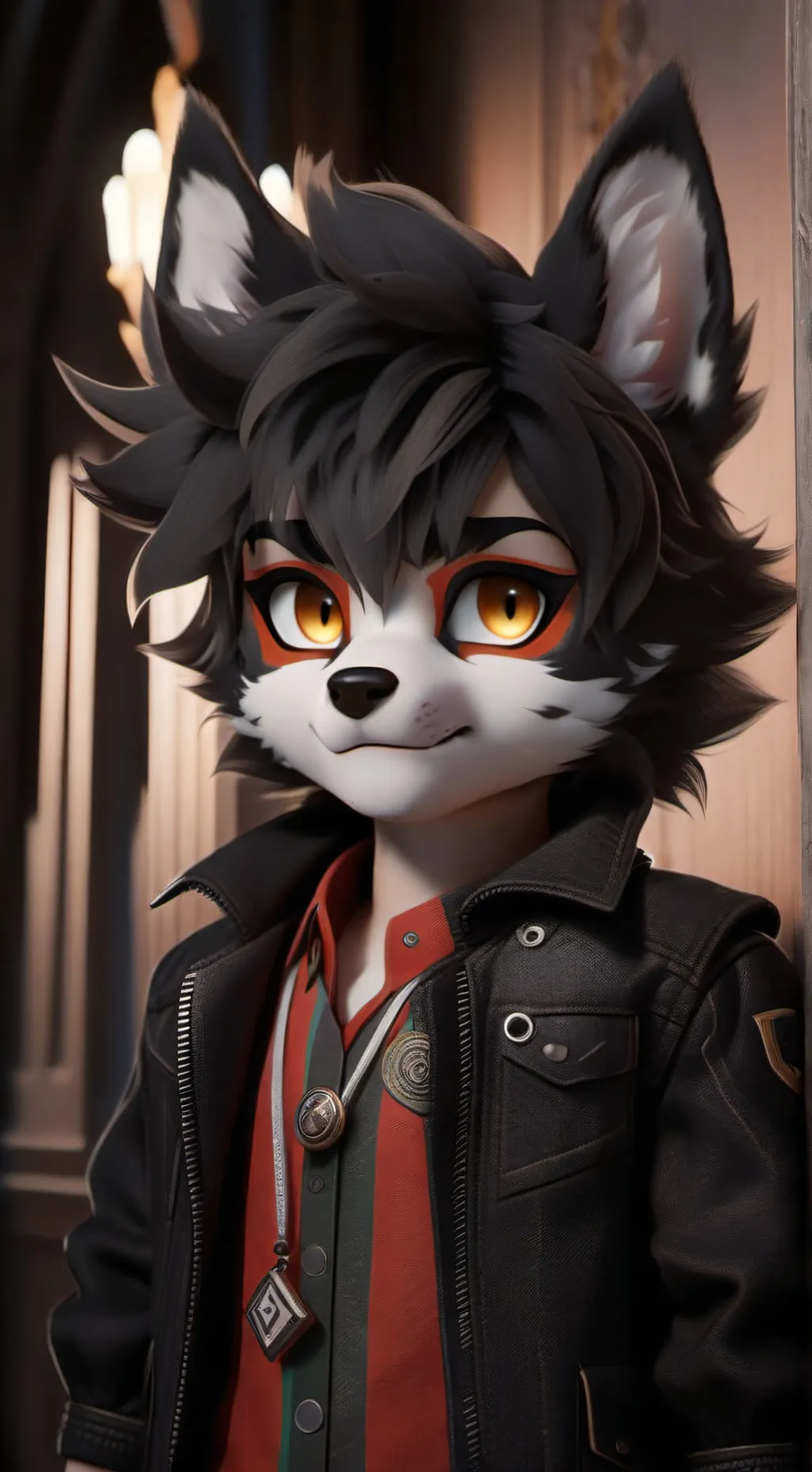 ai character: Shadow furry Wolfi background