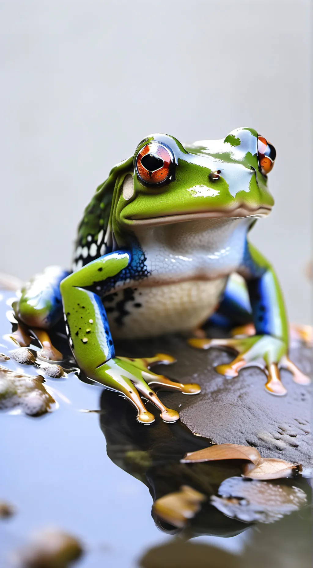 ai character: Mr frog  background