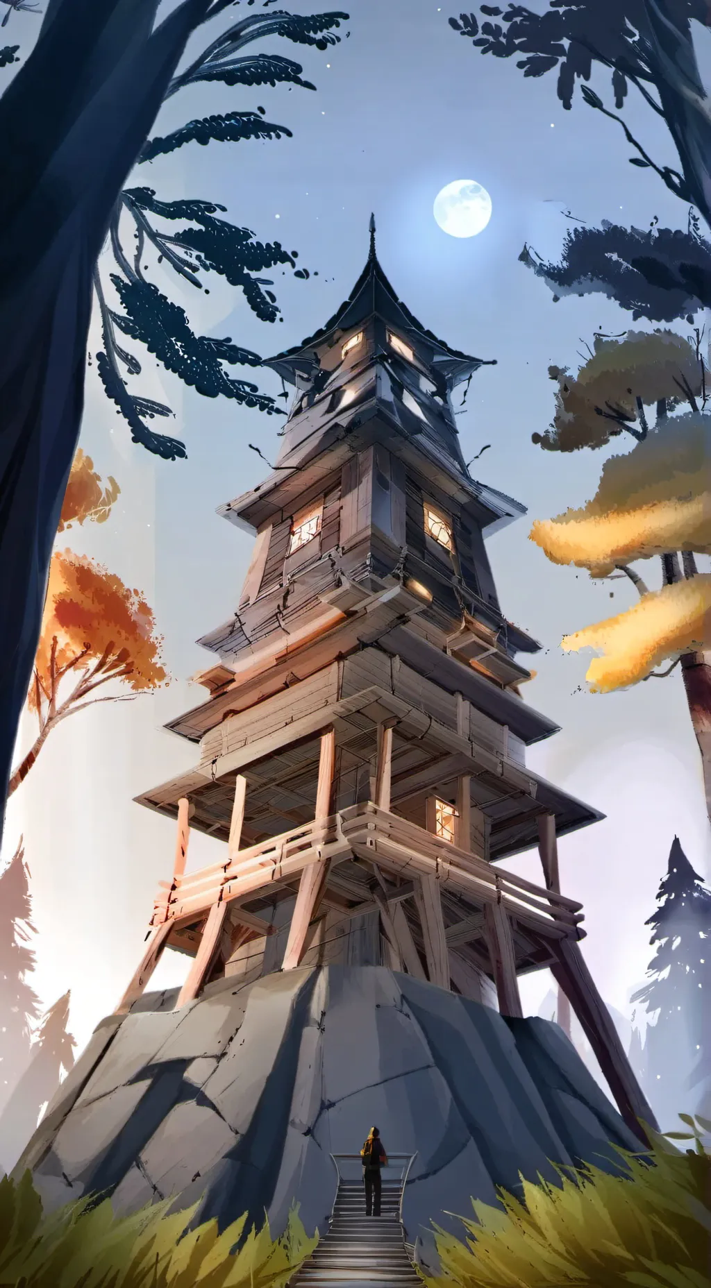 ai character:  night work background