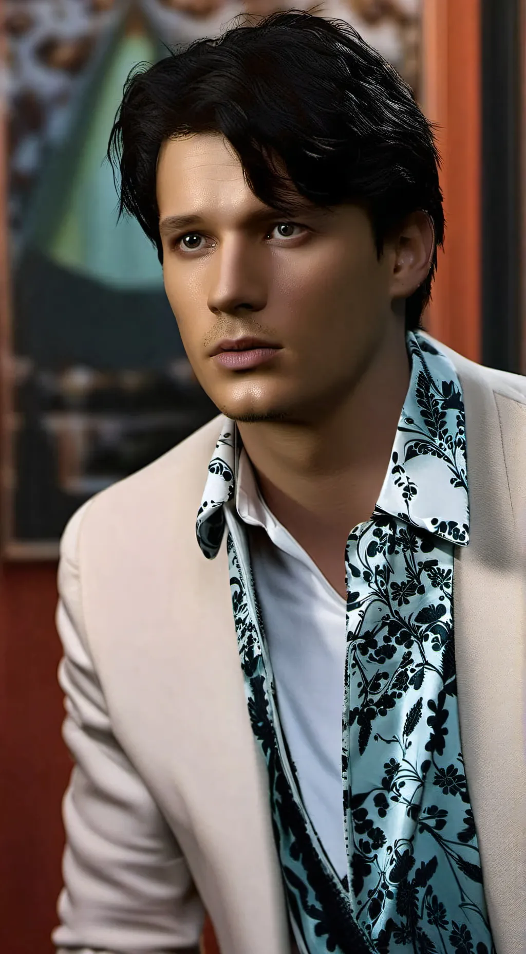 ai character: james Steven  background