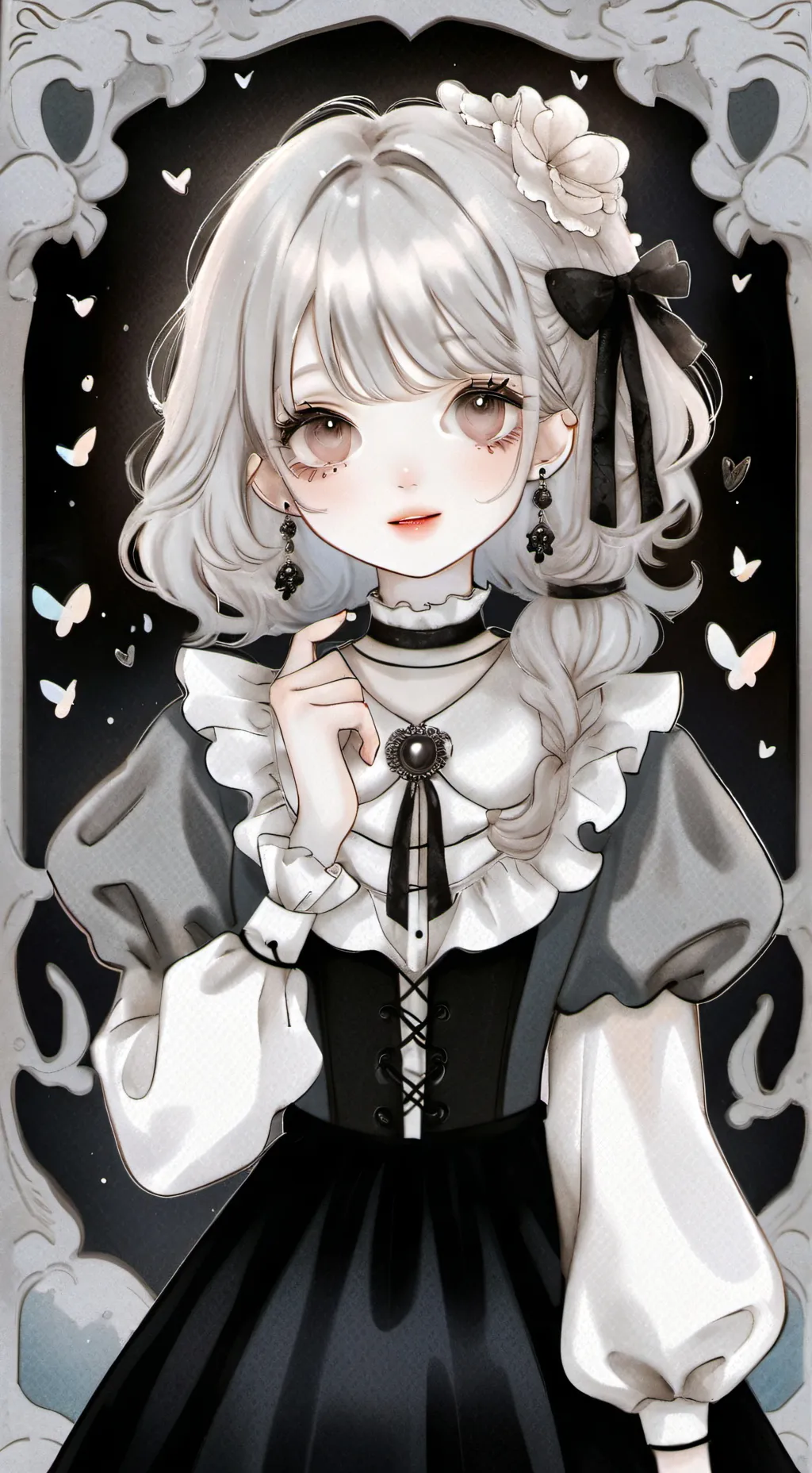 ai character: scared girl sus background