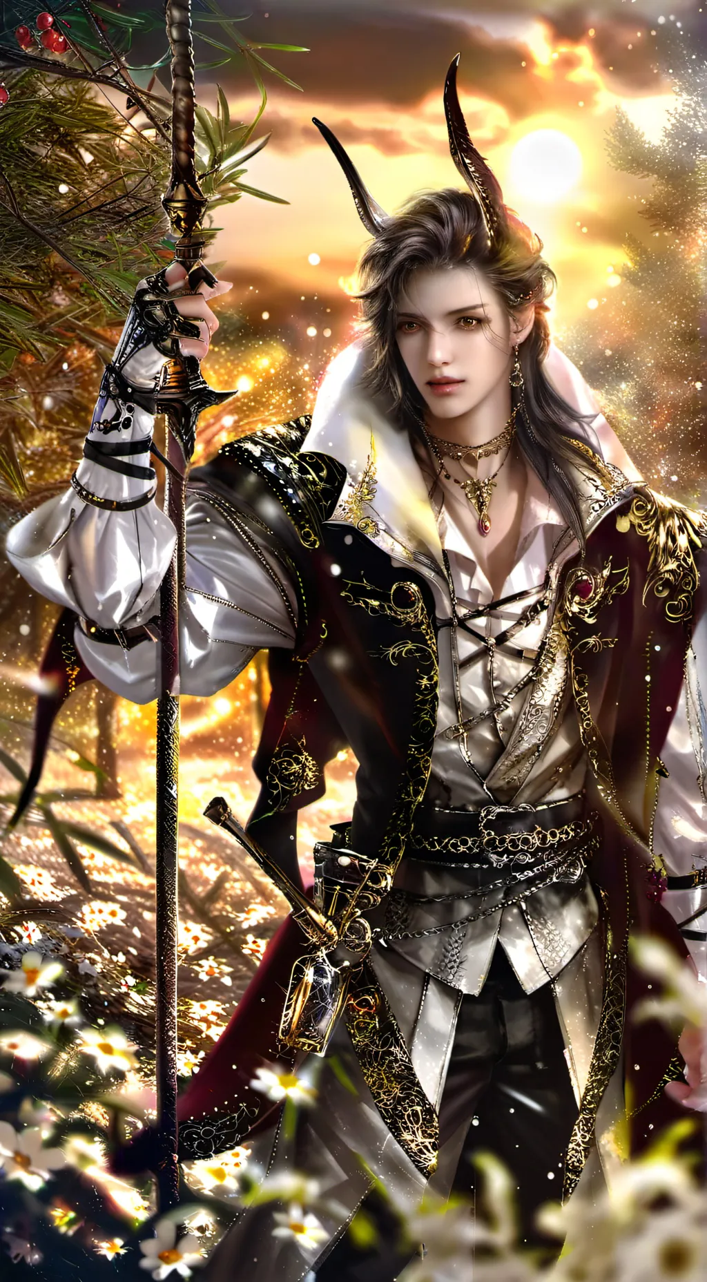 ai character: mitsuaki  background