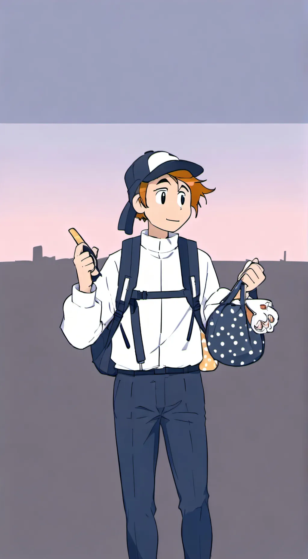 ai character: dog man background