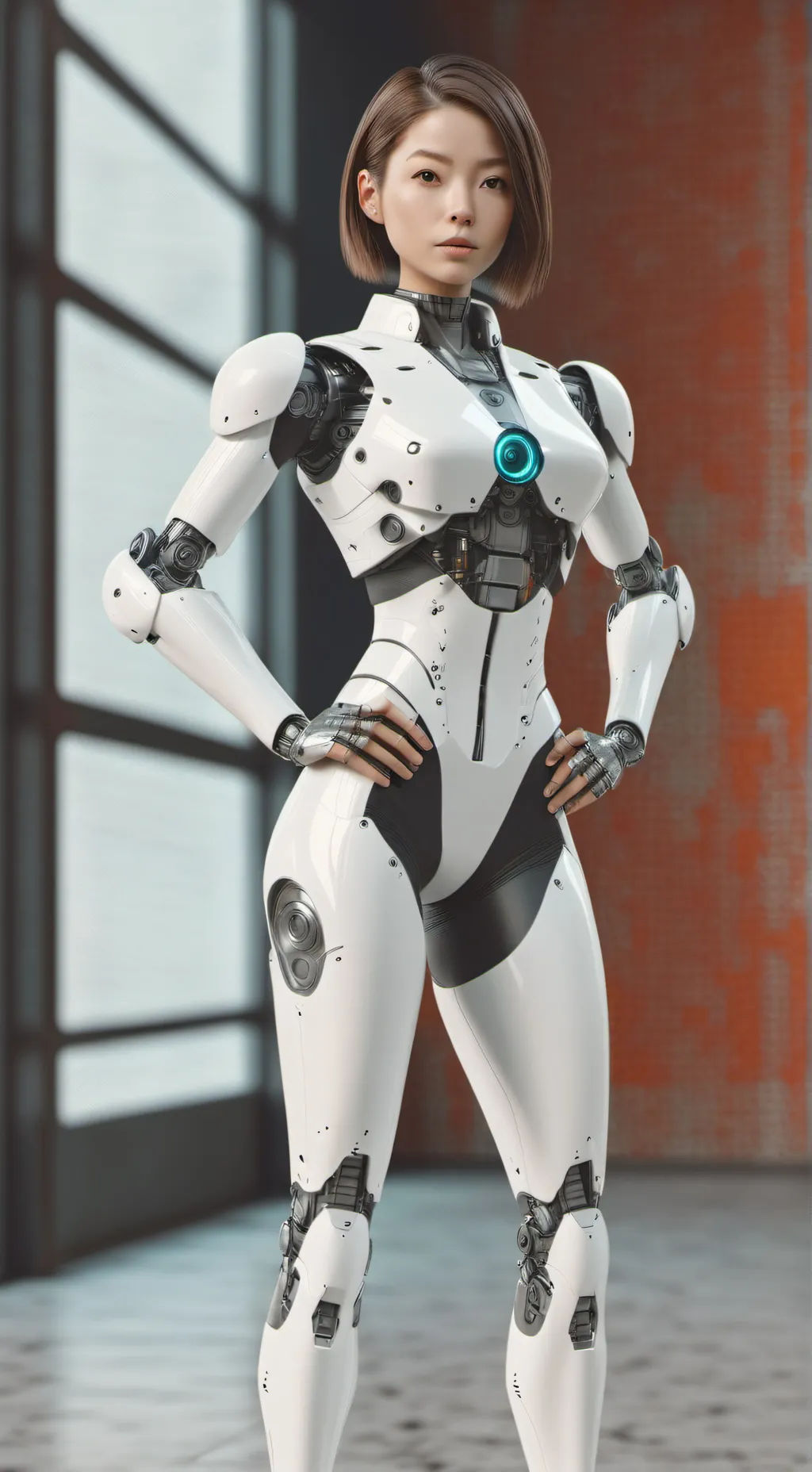 ai character: Robo Girl  background