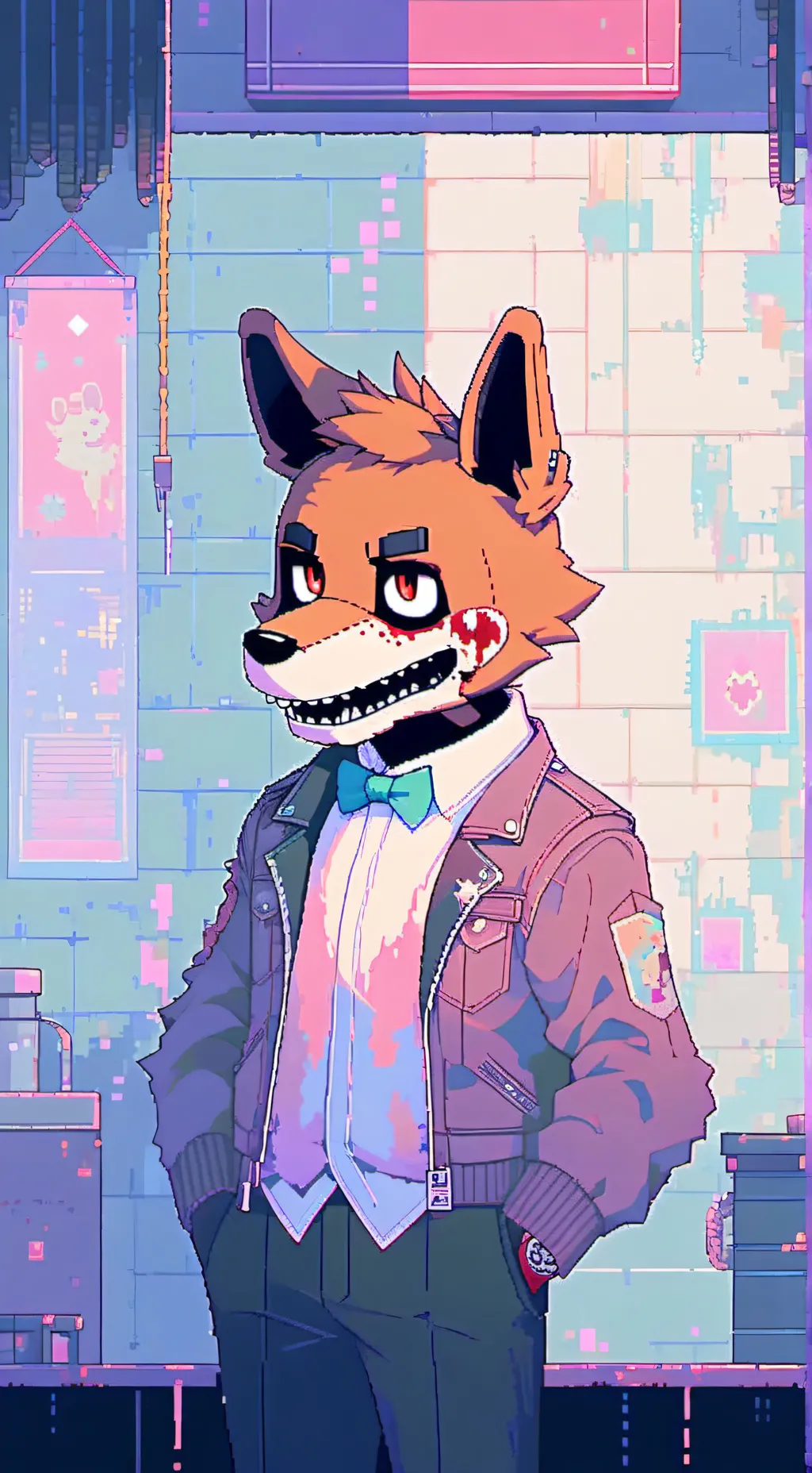 ai character: Toy, Funtime, foxy background