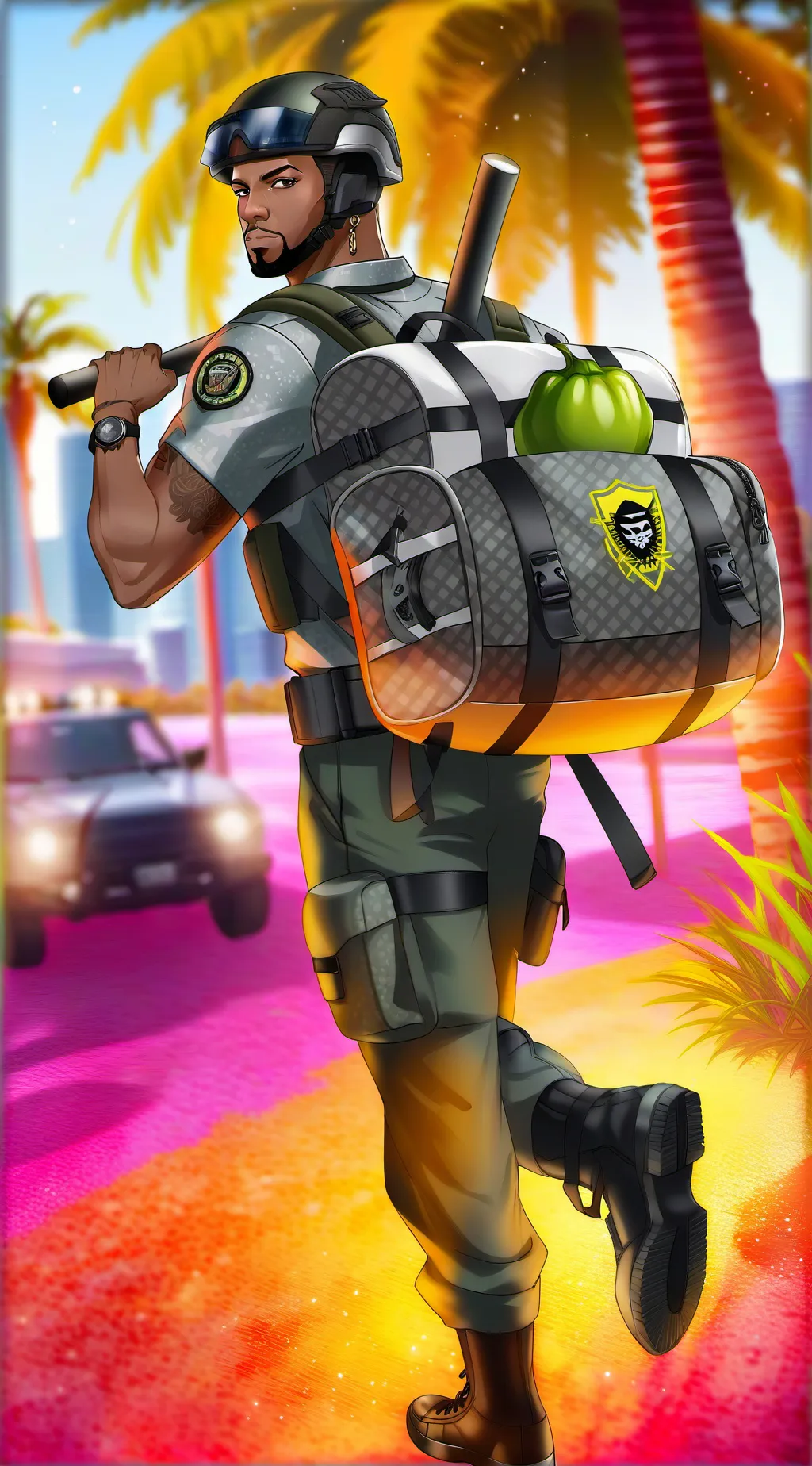 ai character: James Barnes Jr  background