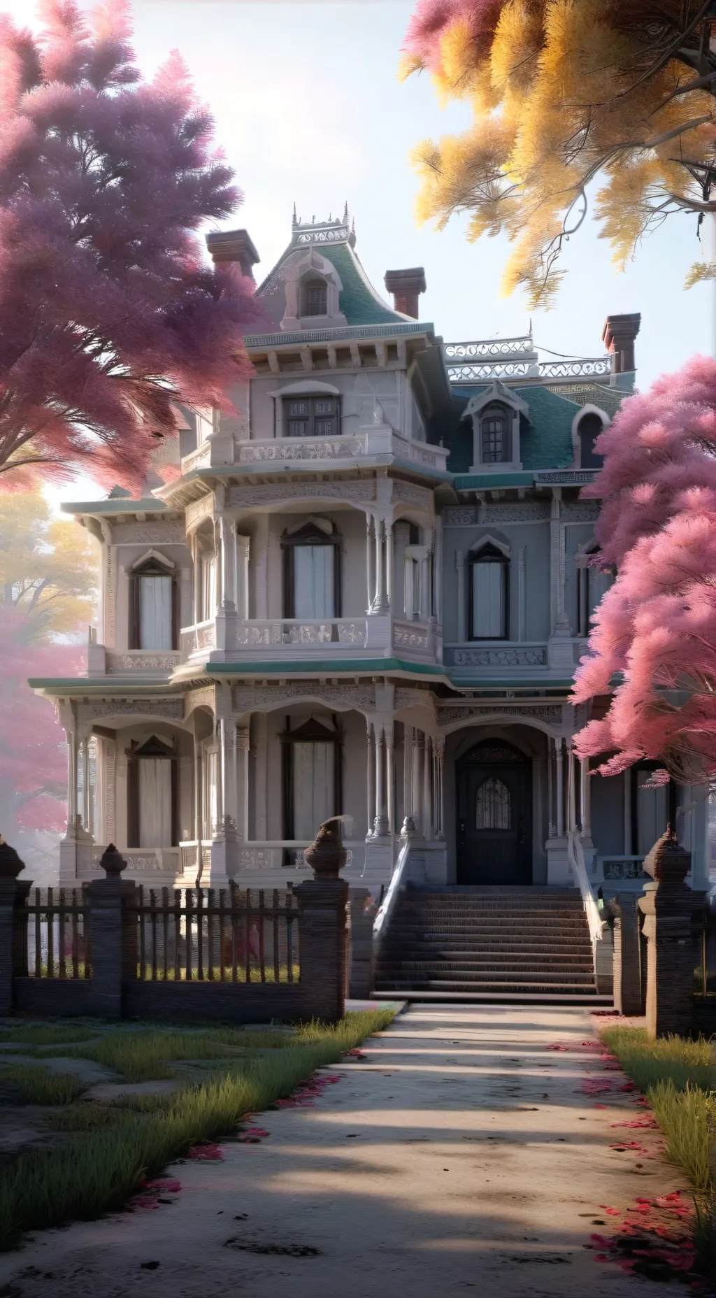 ai character: Haunted hill house background