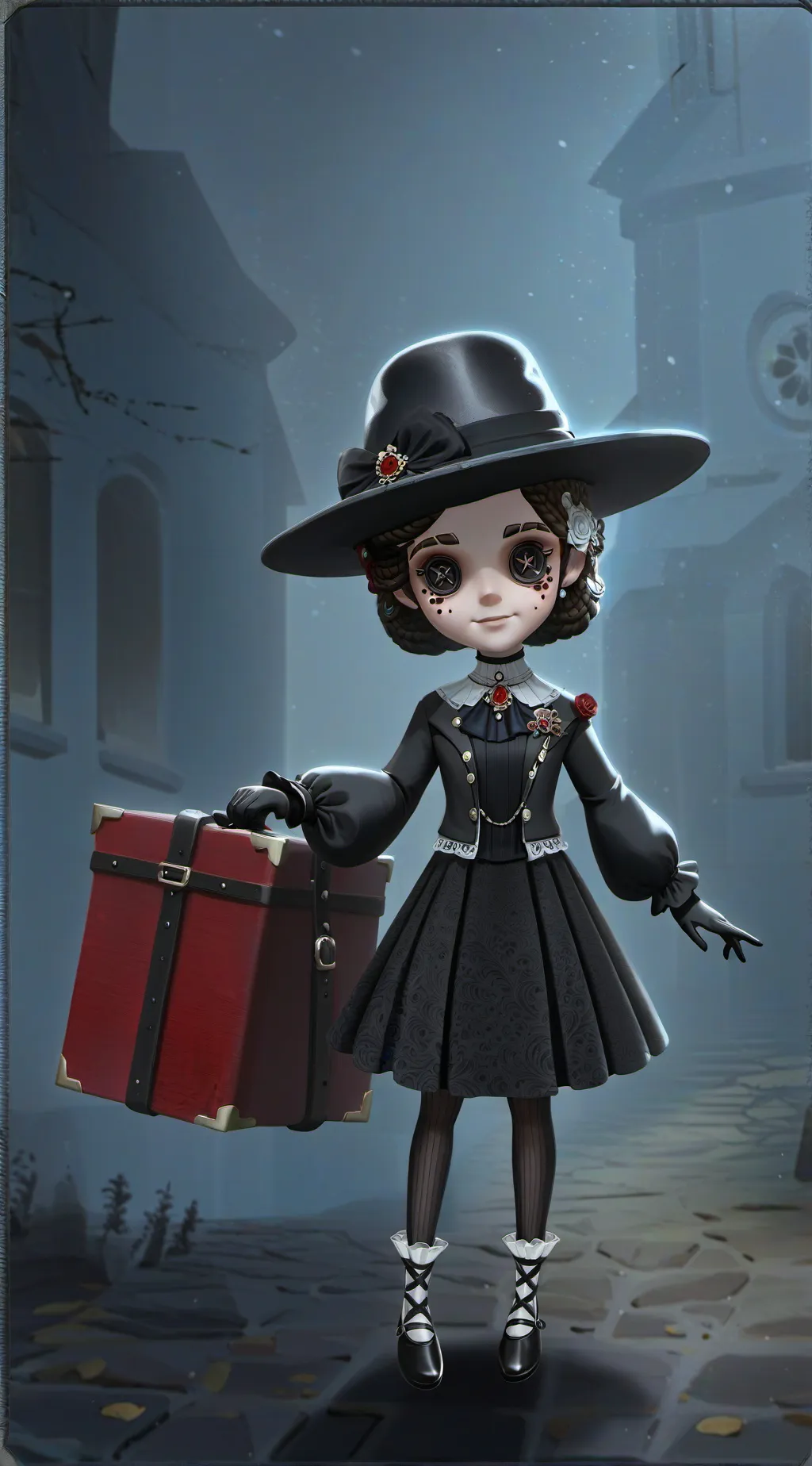 ai character: Scary doll background