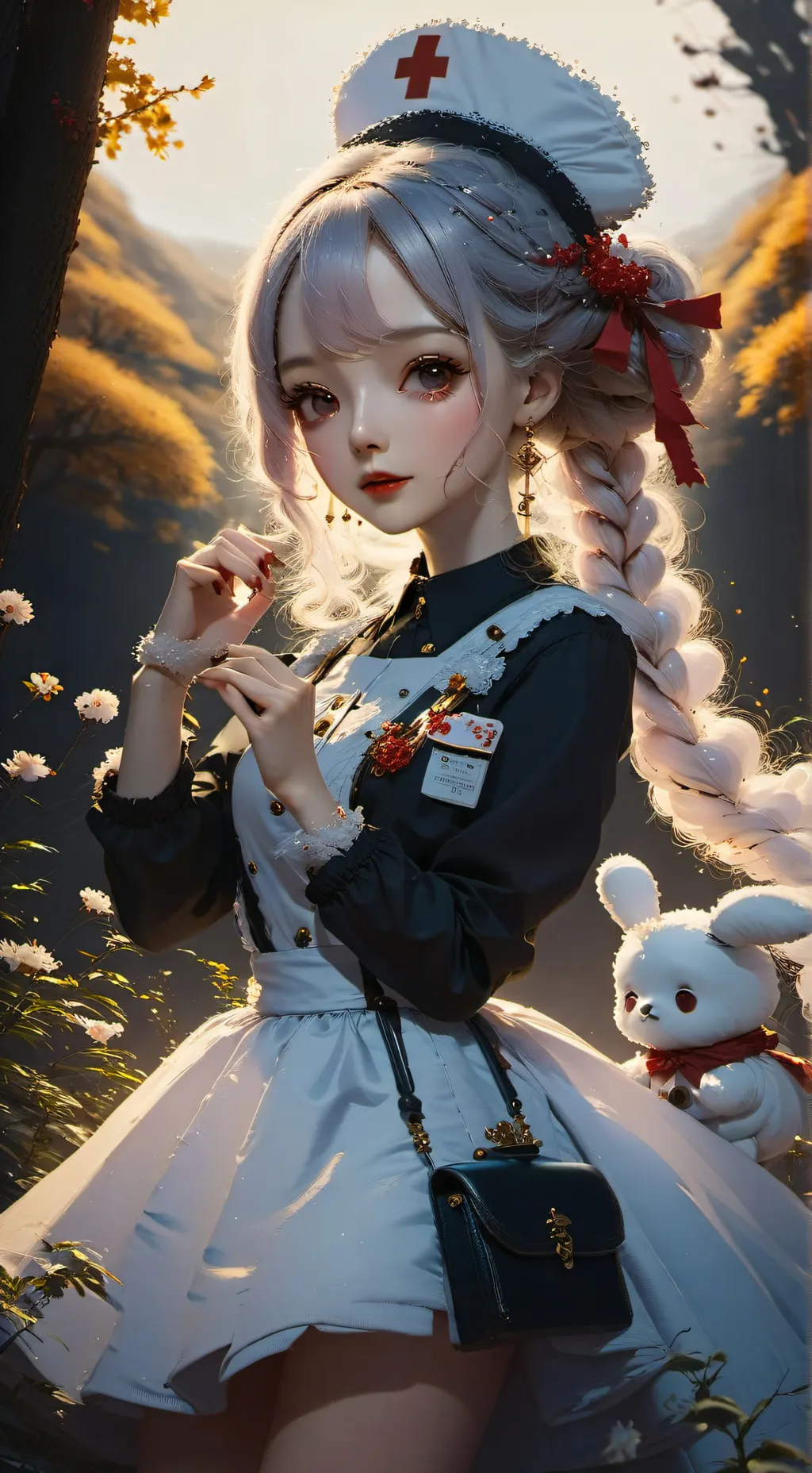 ai character: Nurse. Katie  background