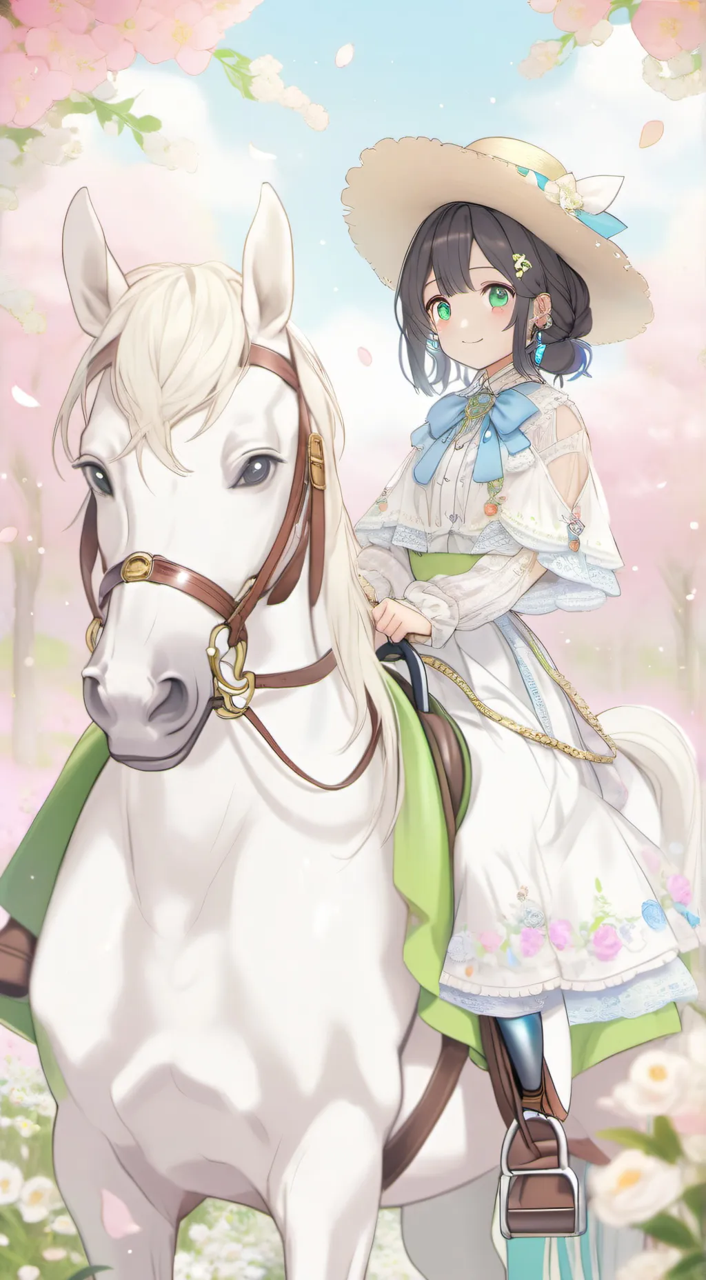 ai character: May horse rider background