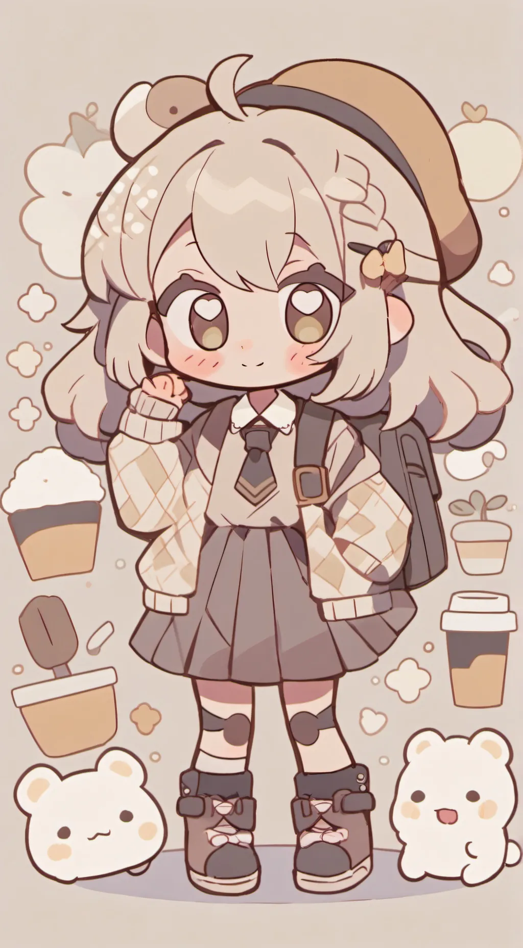 ai character: chibi background