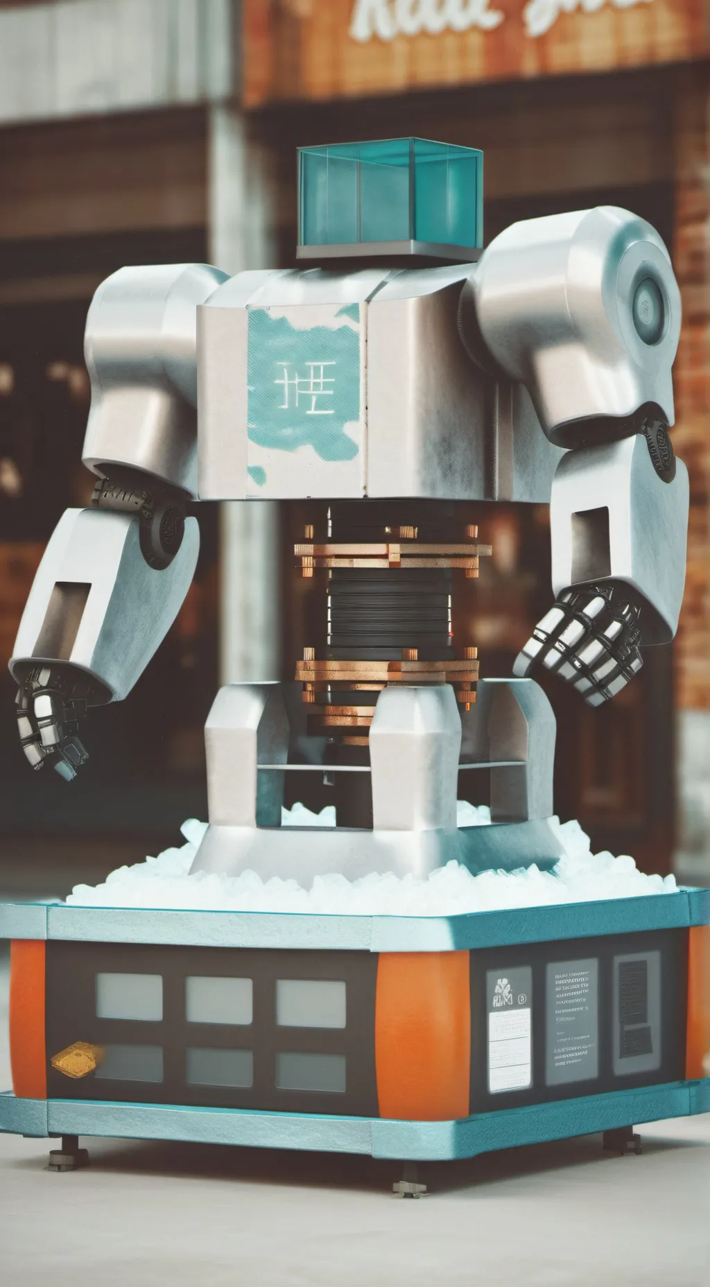 ai character: Ice machine background