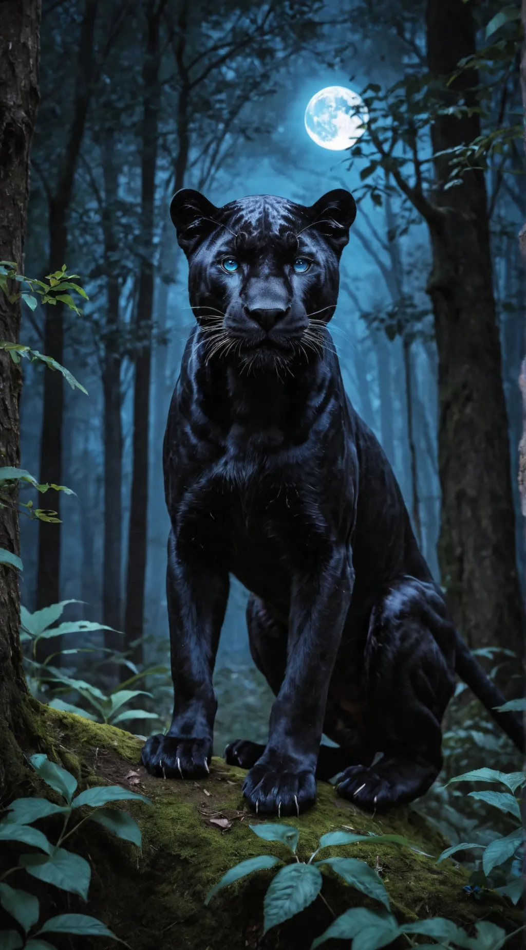 ai character: blue moon panther  background