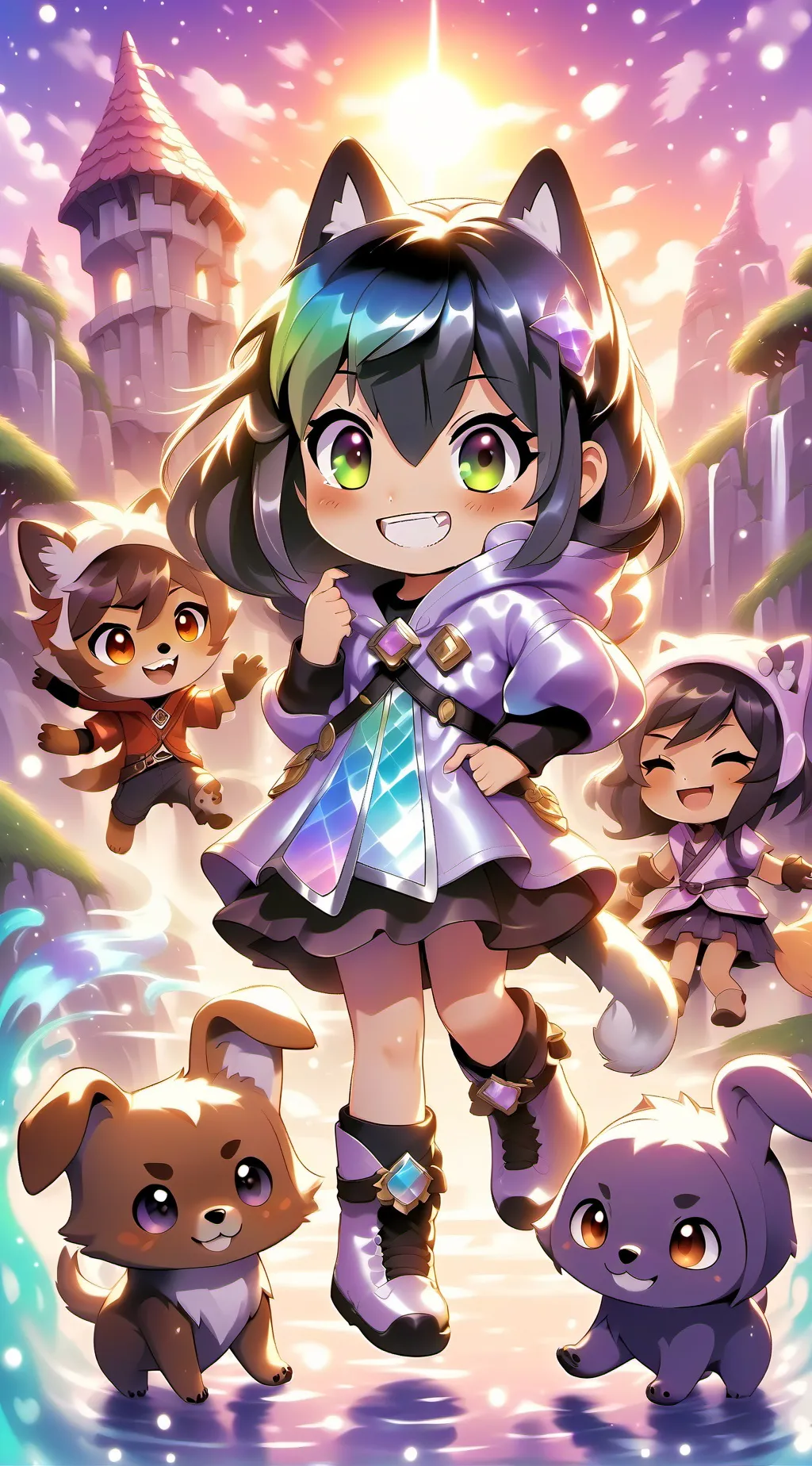 ai character: Aphmau and friends background