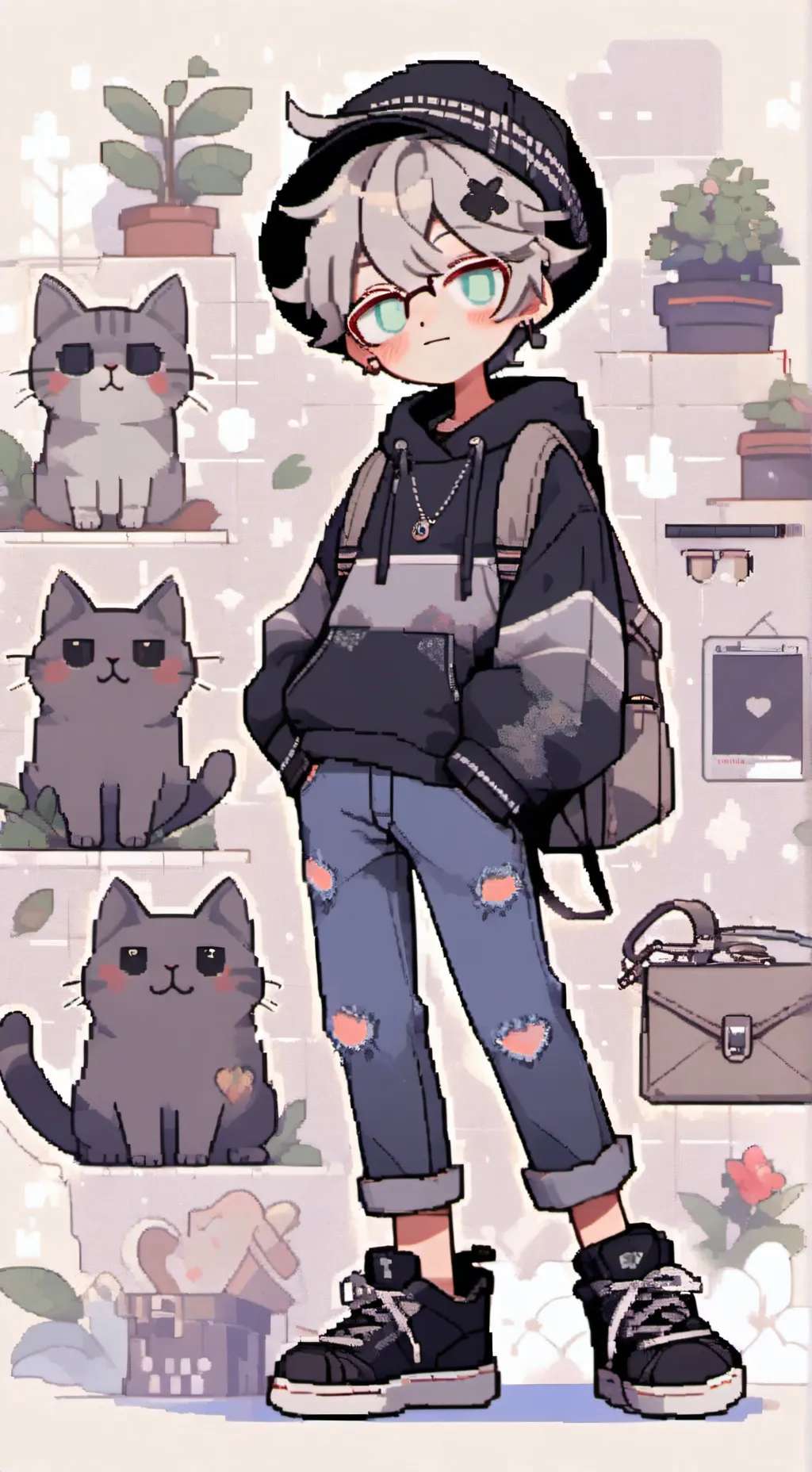 ai character: Gray (as human)  background