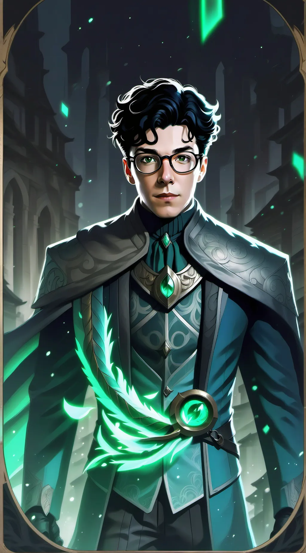 ai character: okarun  background