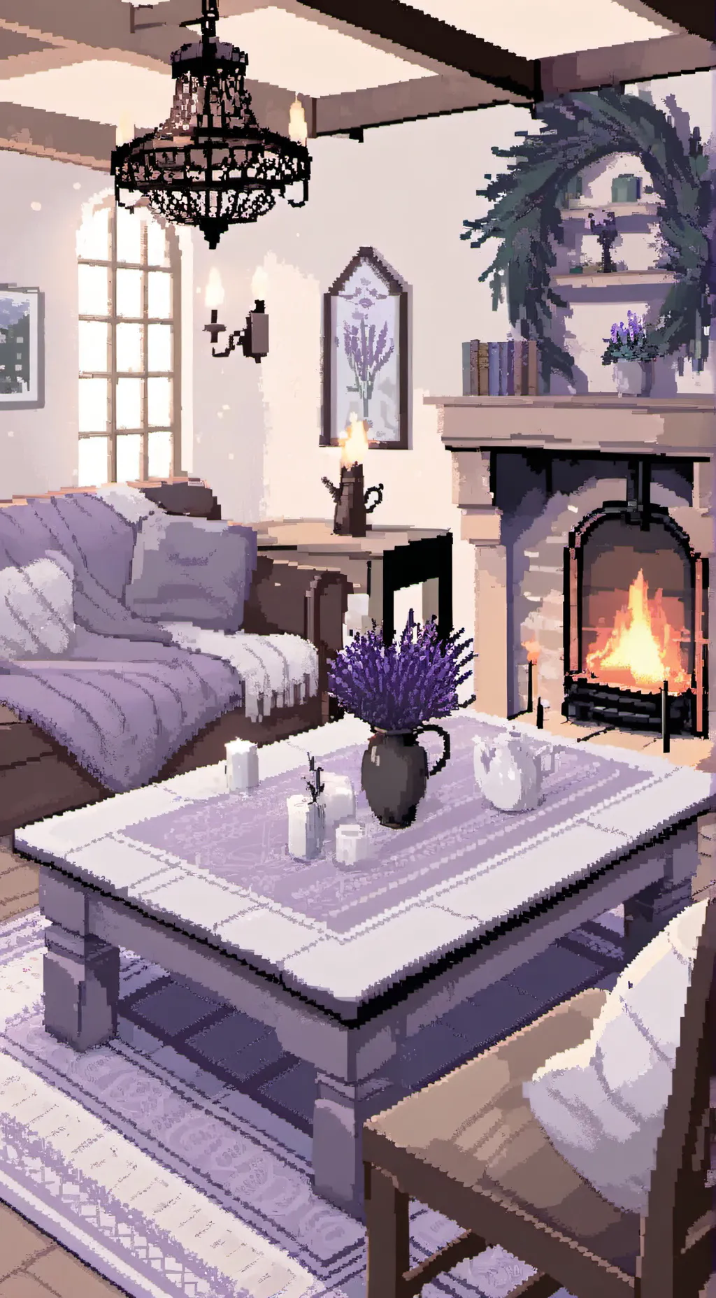 ai character: relaxing room background