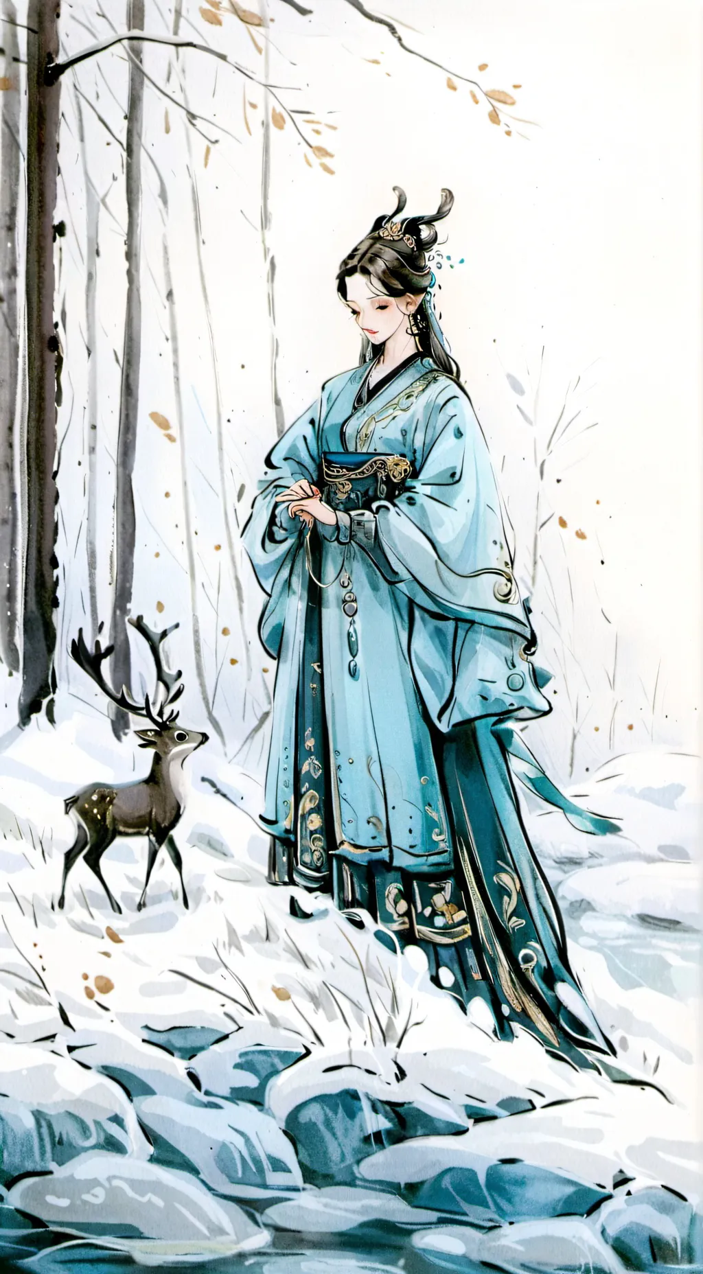 ai character: raindeer  background