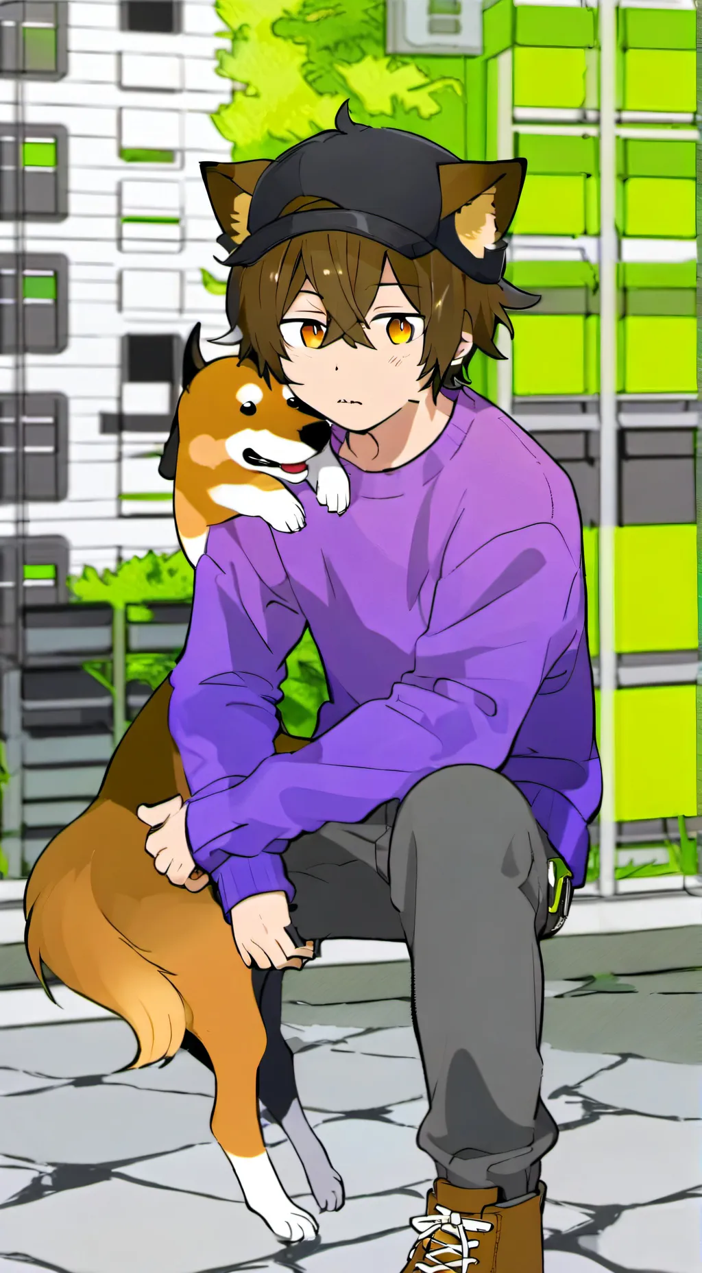 ai character: doggy background