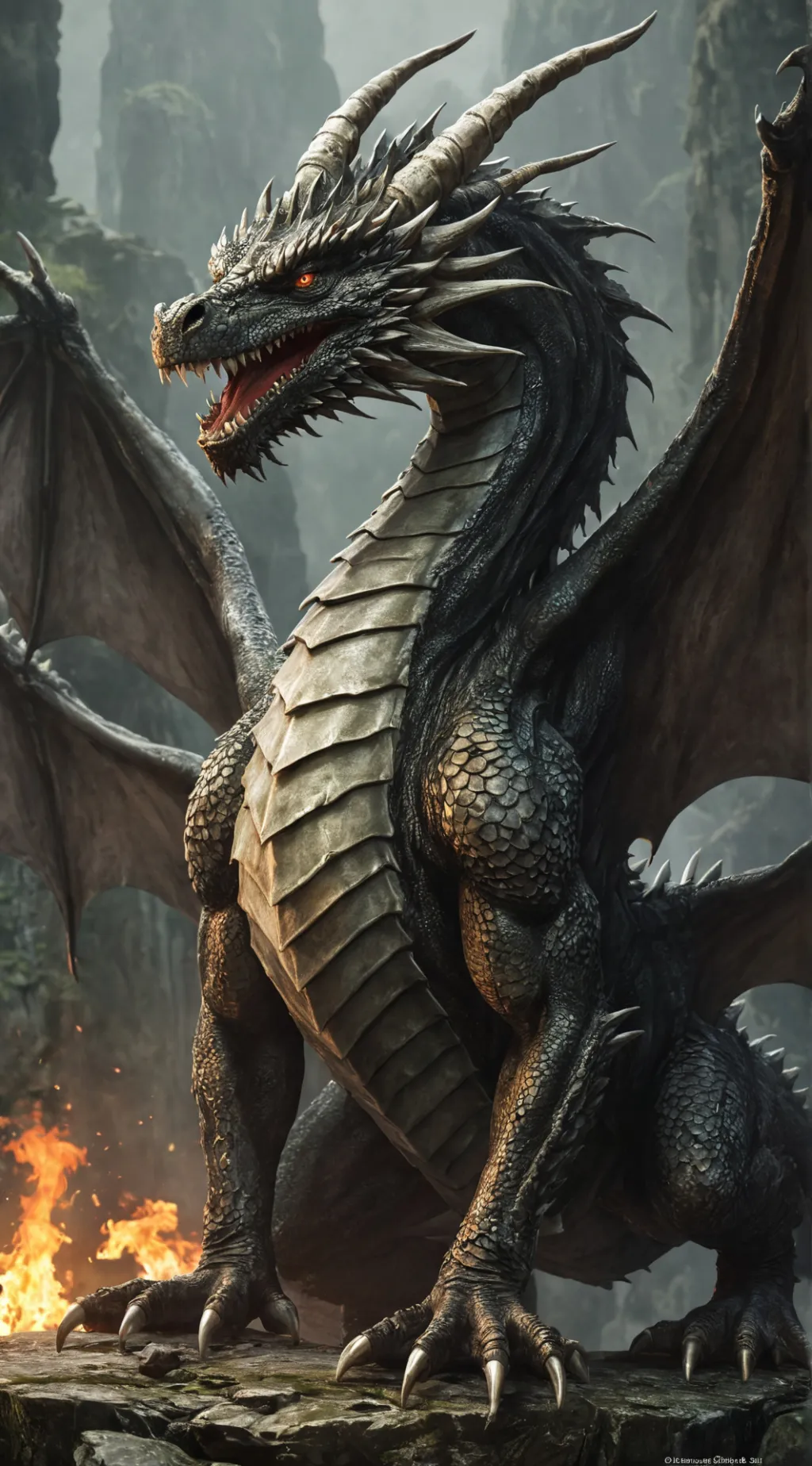 ai character:  gray dragon background