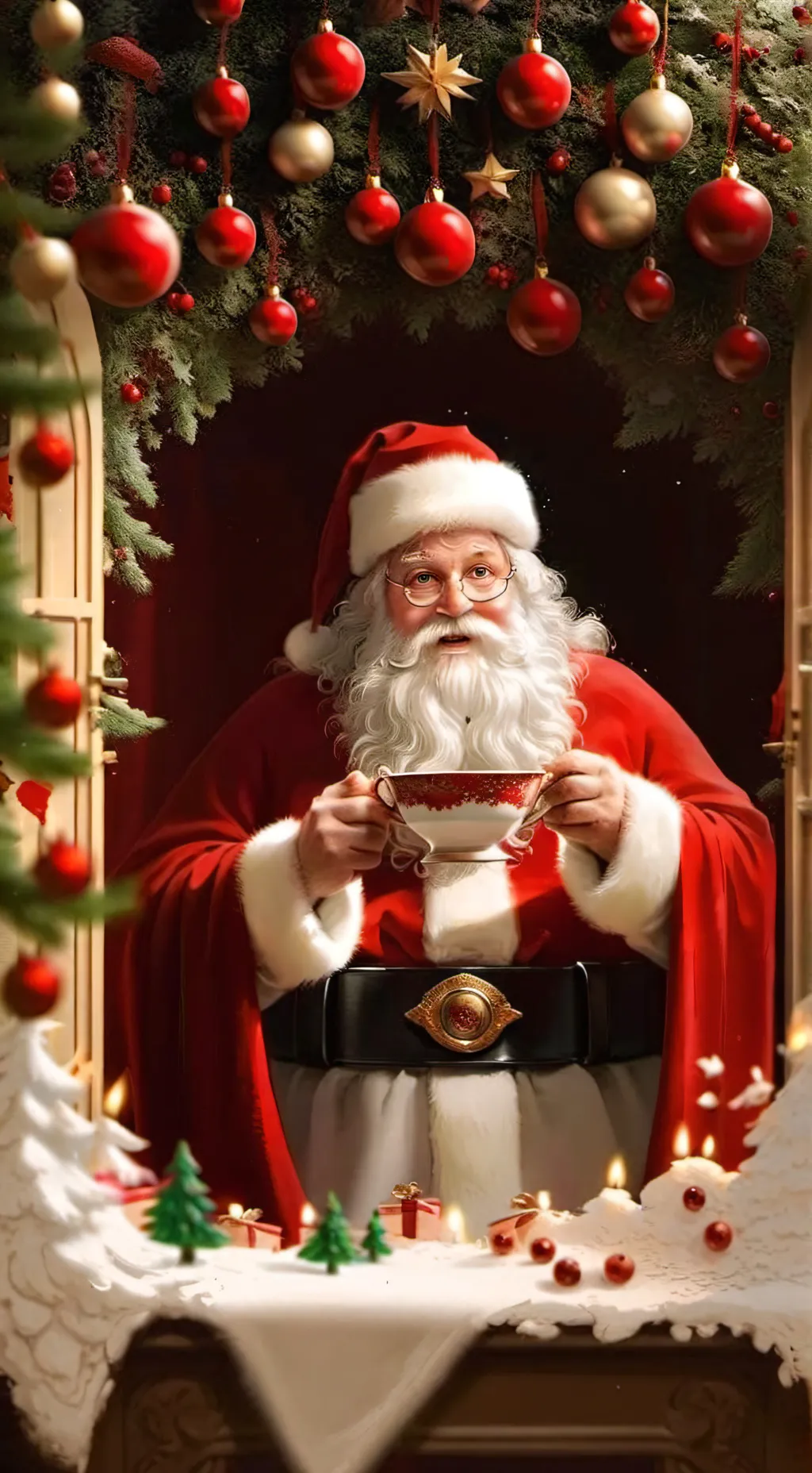 ai character: Santa  background