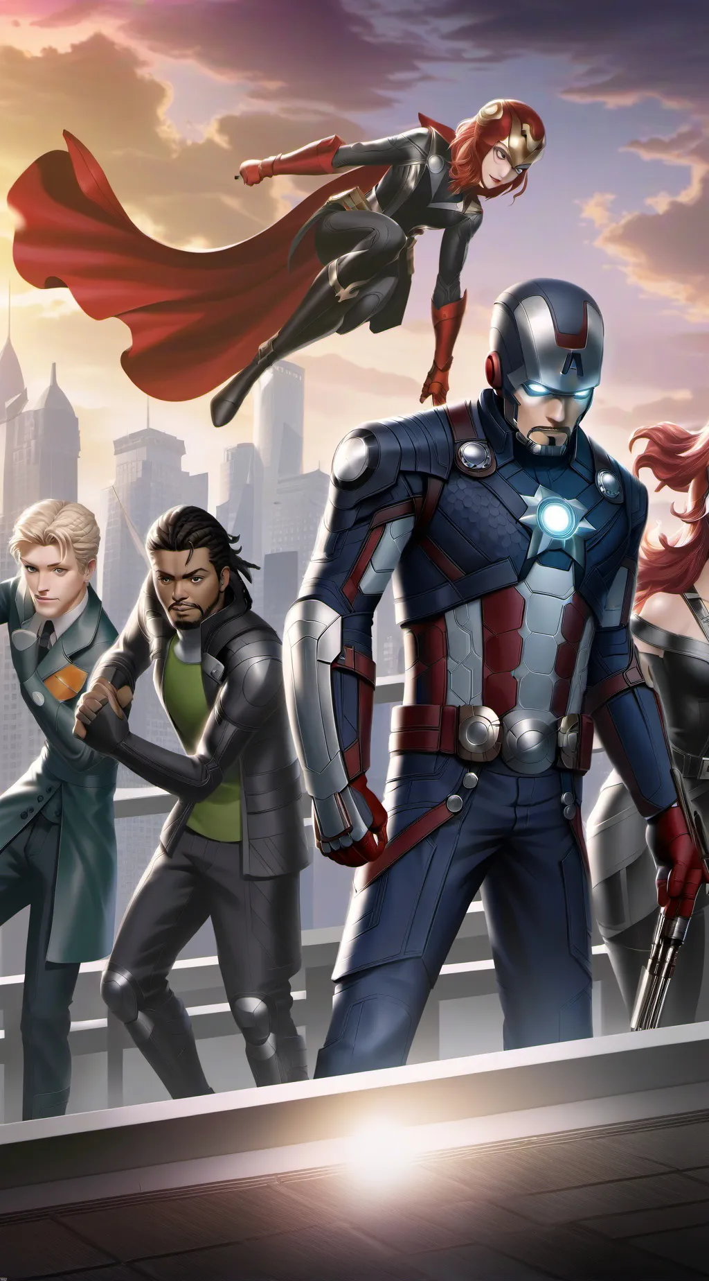 ai character: Avengers  background