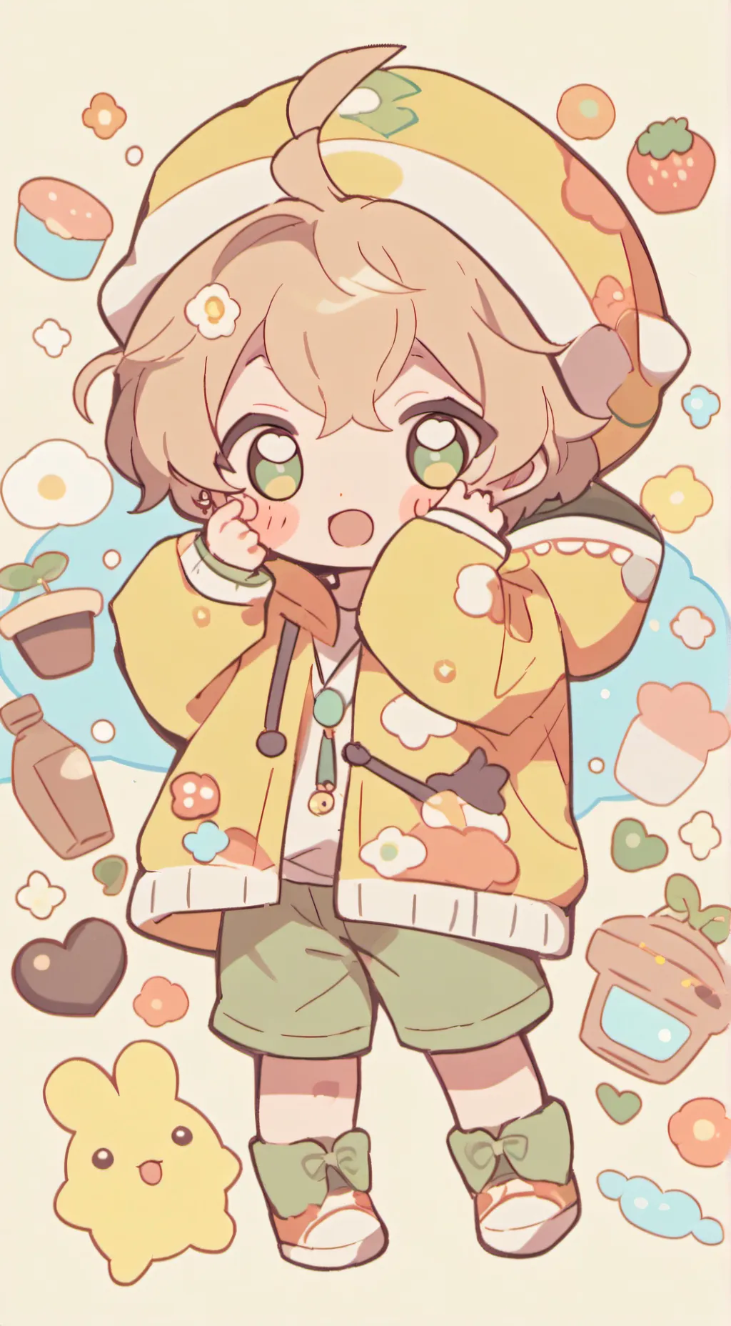 ai character: baby in the street background