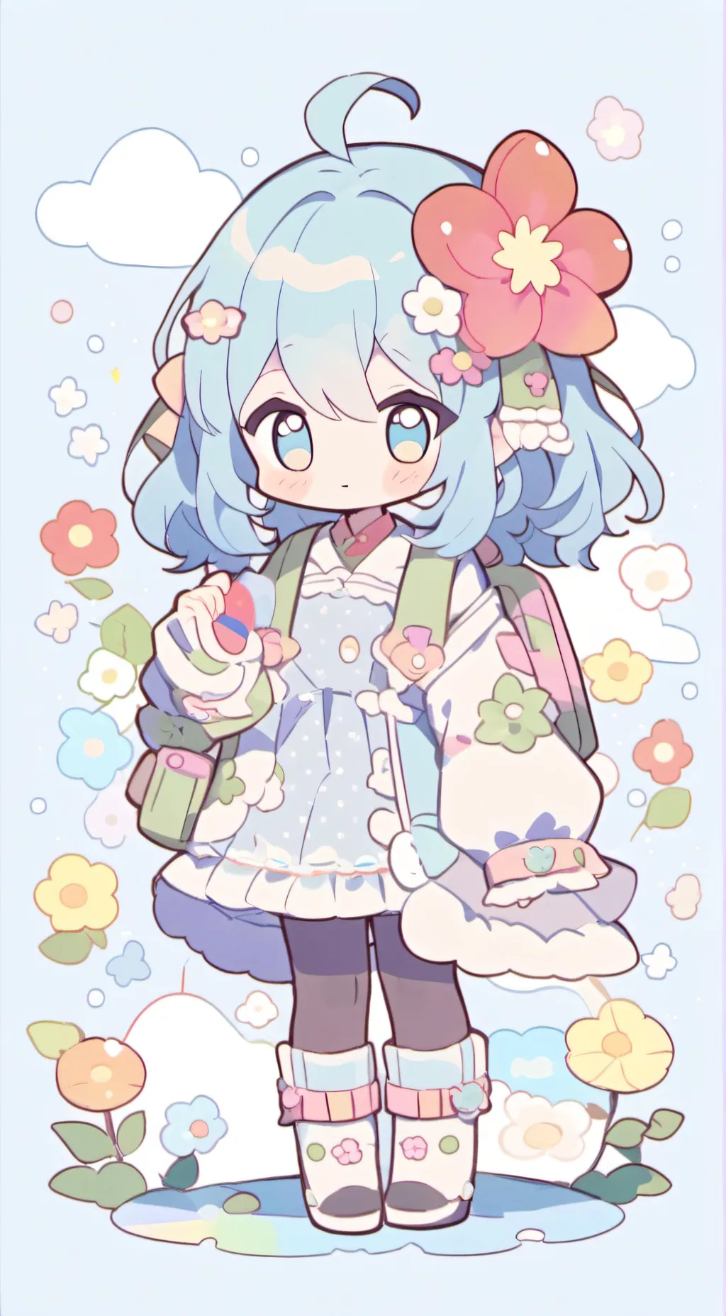 ai character: Dandys world MAINS background