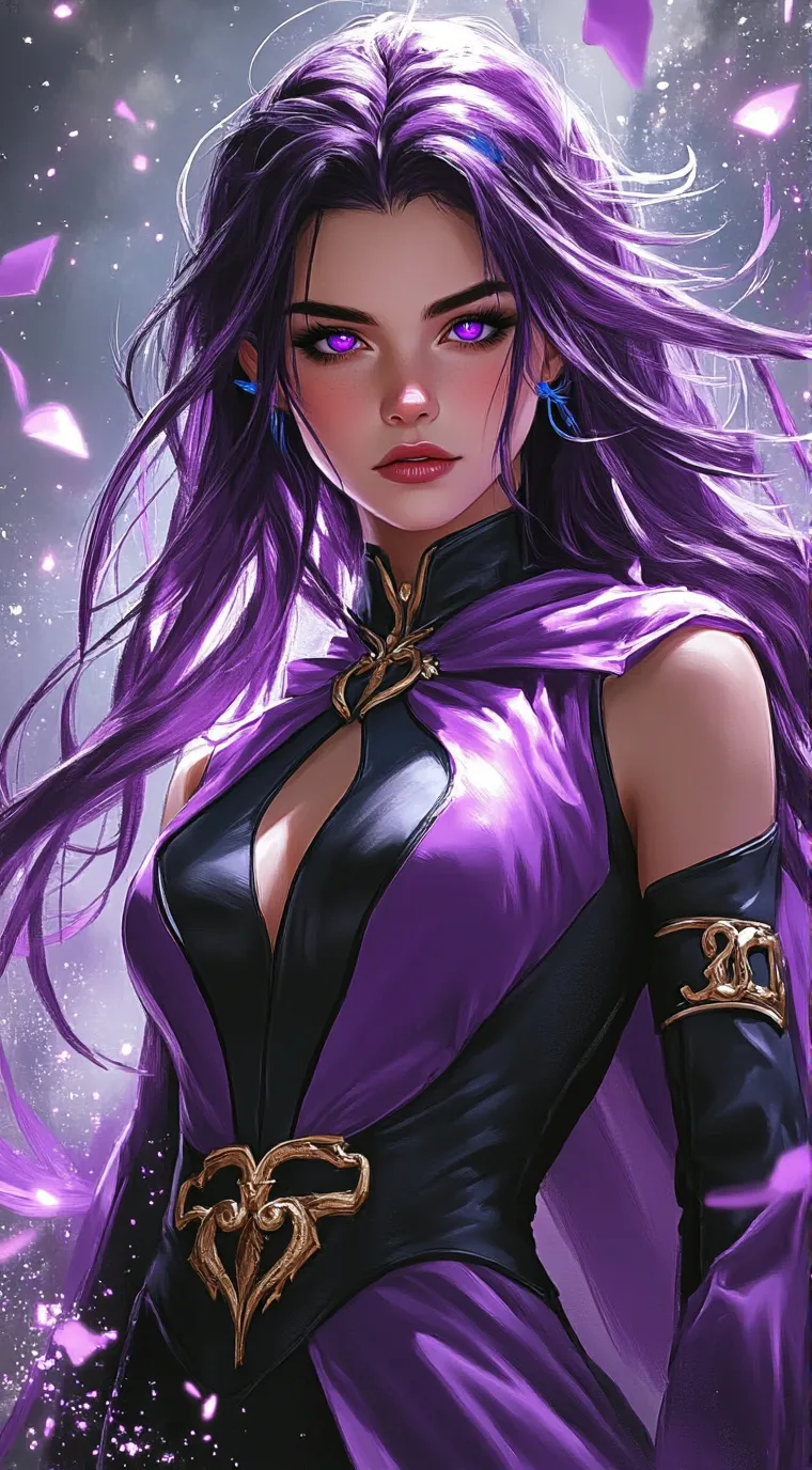 ai character: Violet background