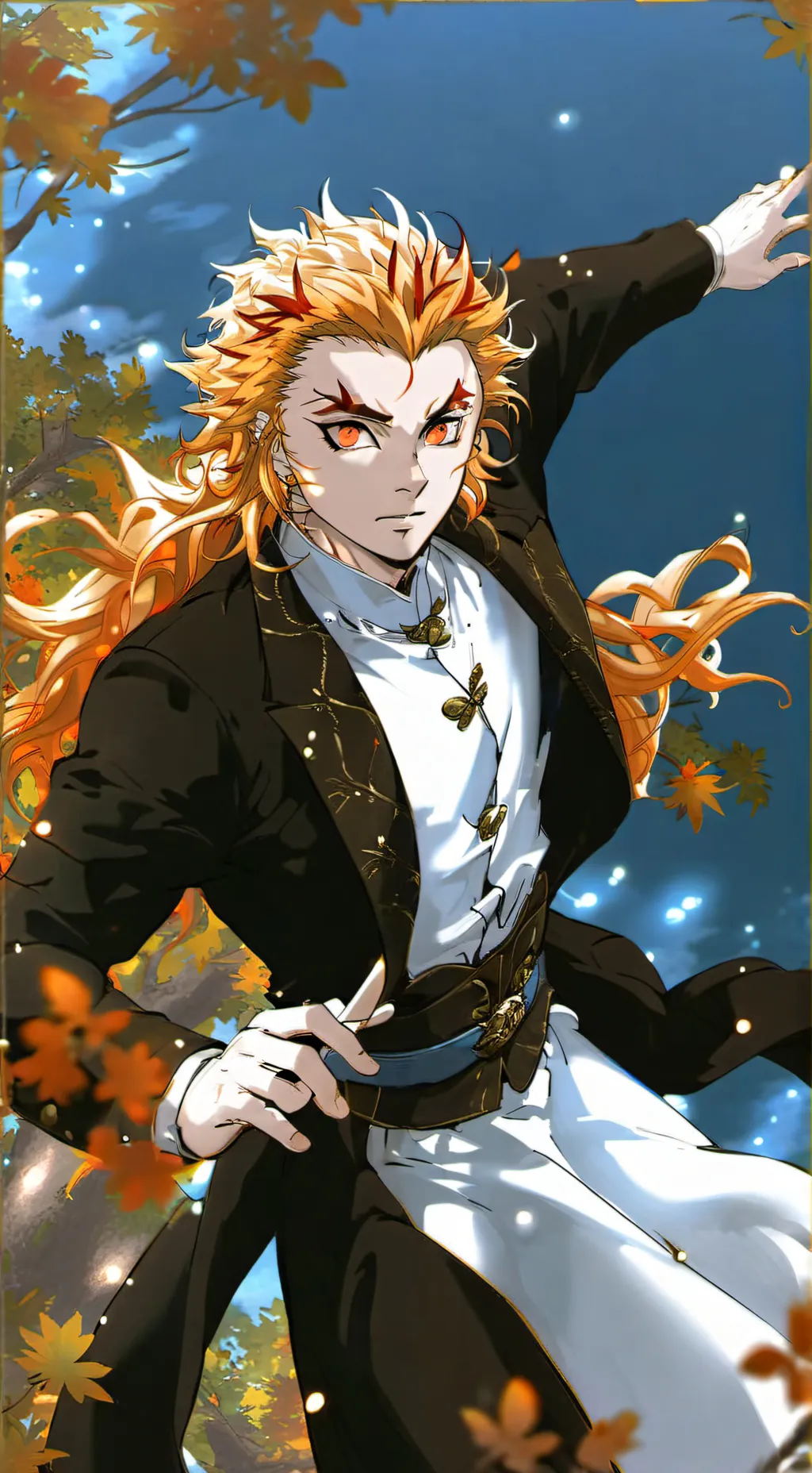 ai character: rengoku🔥🍩 background