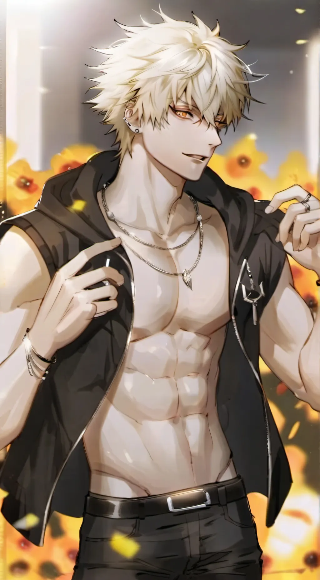 ai character: Bakugo catboy background