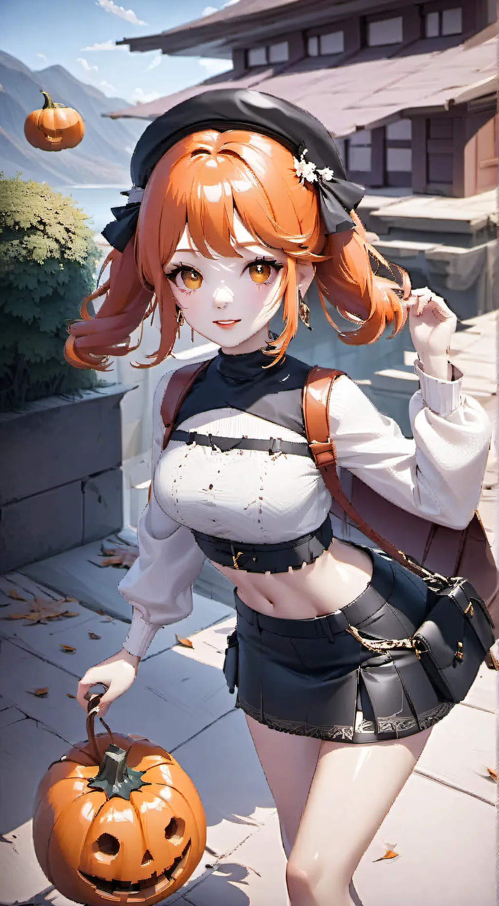 ai character: 🎃 hally 🎃  background