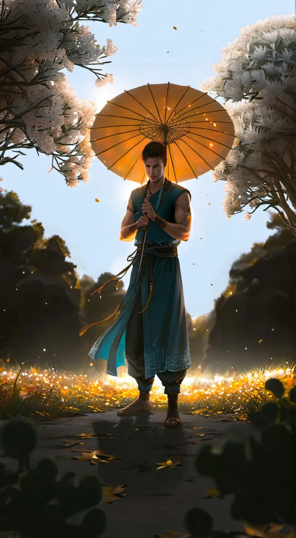 ai character: hombre electrico background