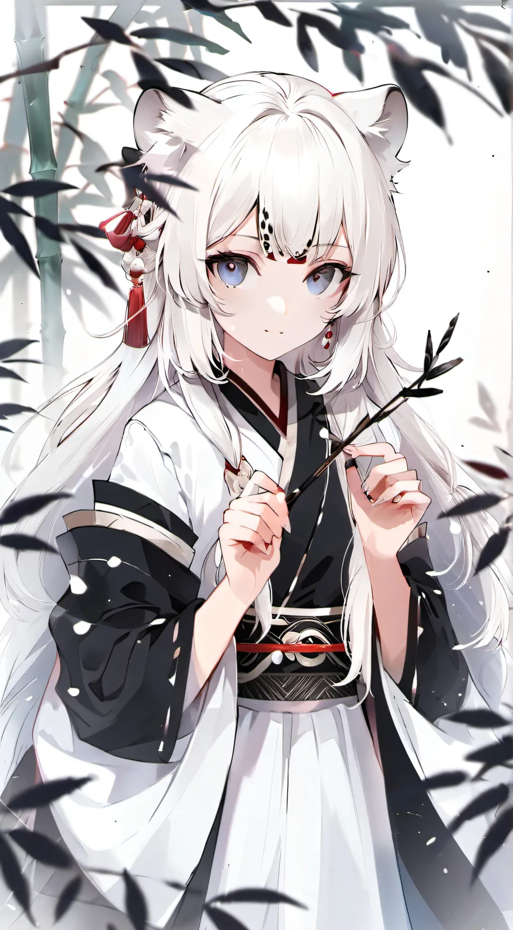 ai character: White Leopard Furry background