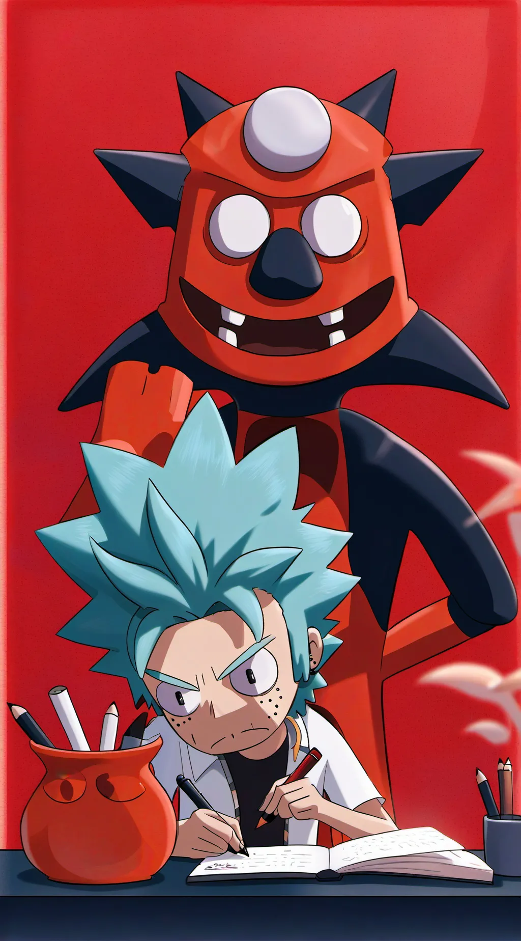 ai character: Writer Riick background