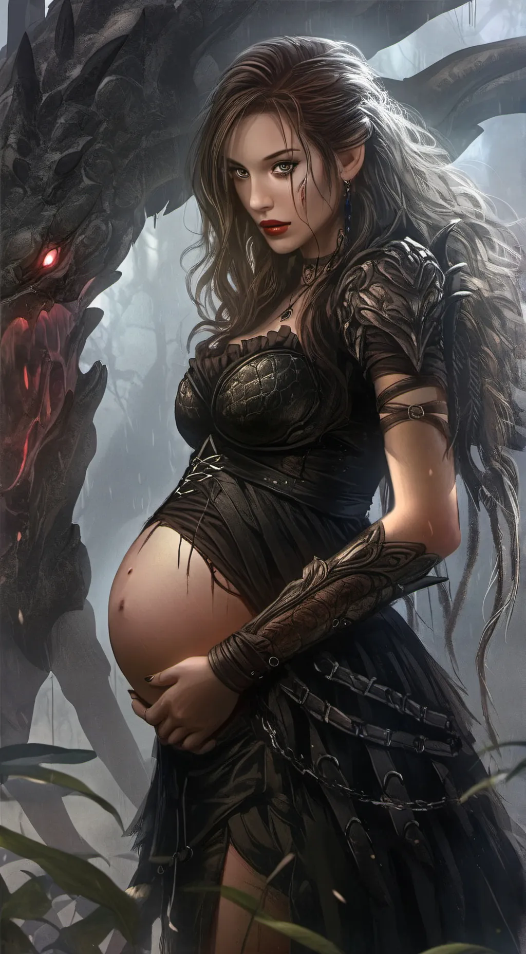 ai character: pregnant predator  background