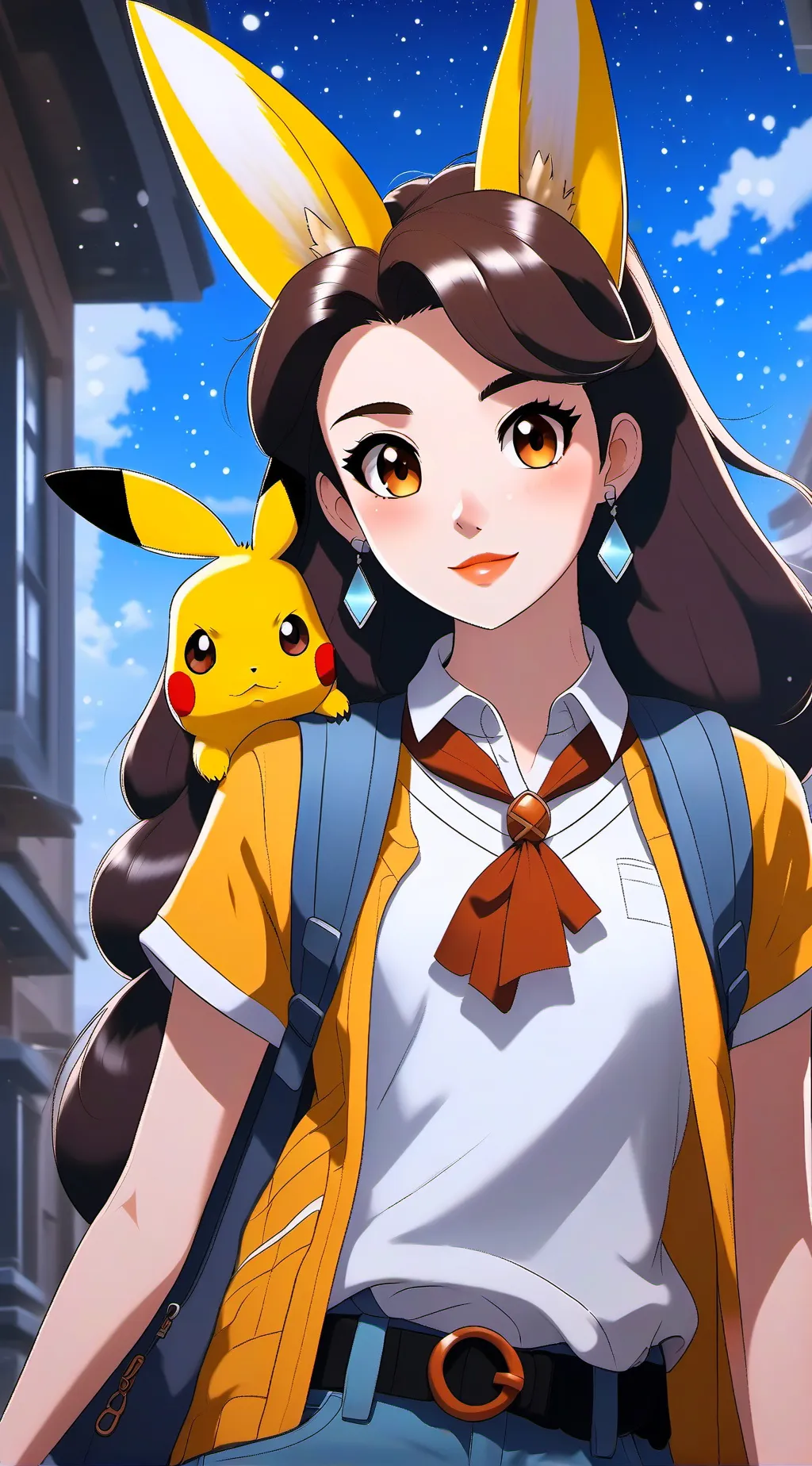 ai character: a nerd marie background