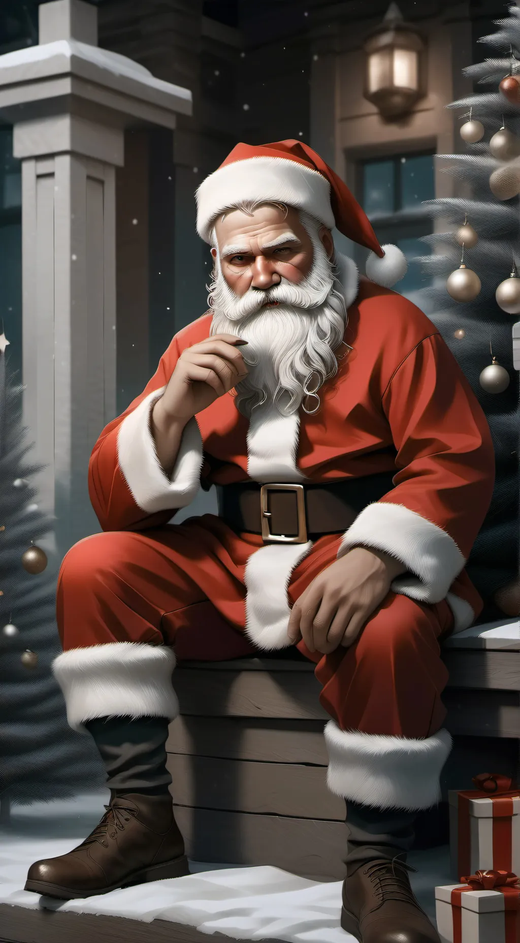 ai character:  l ꙰ Santa claus ✵ background