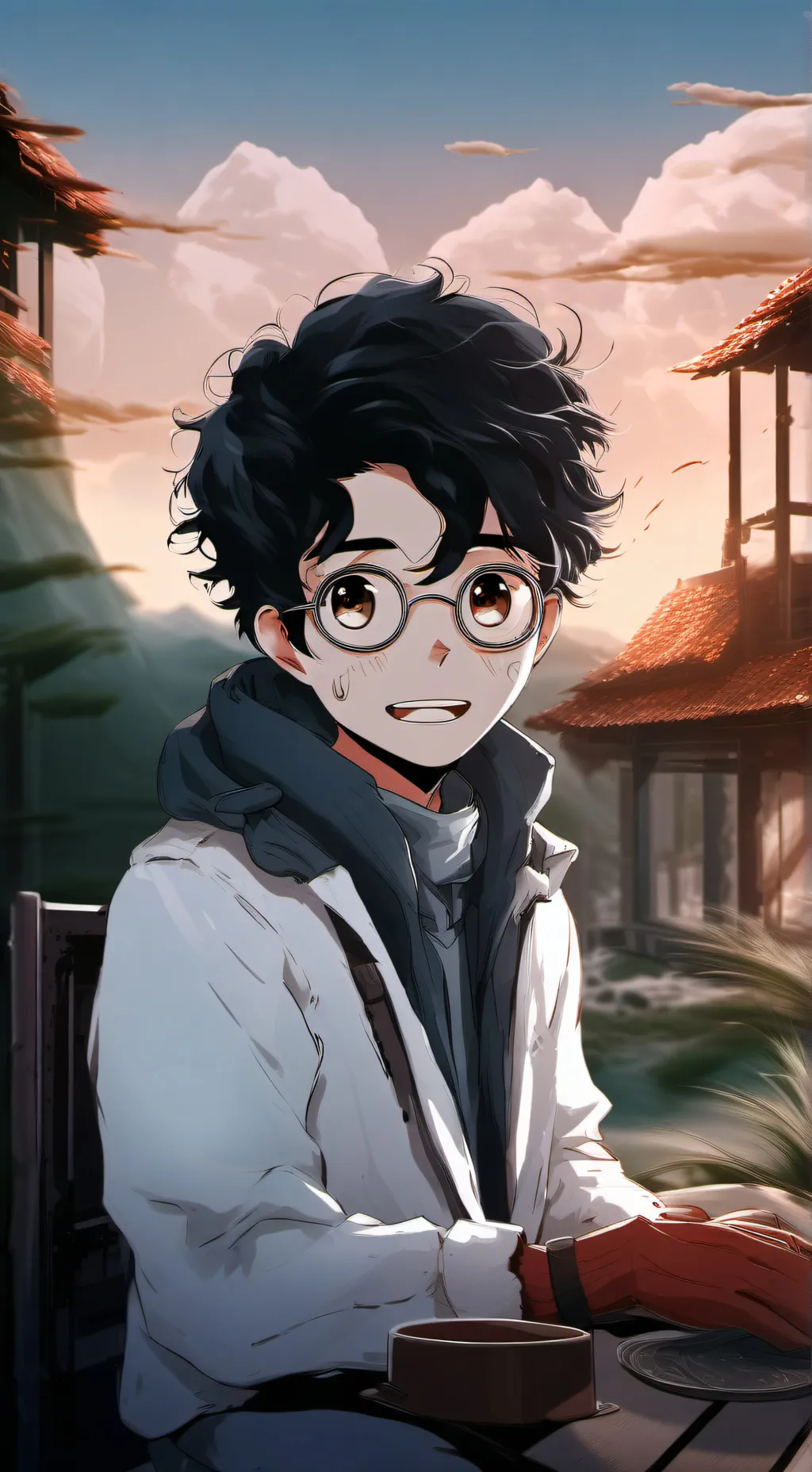 ai character: Okarun background