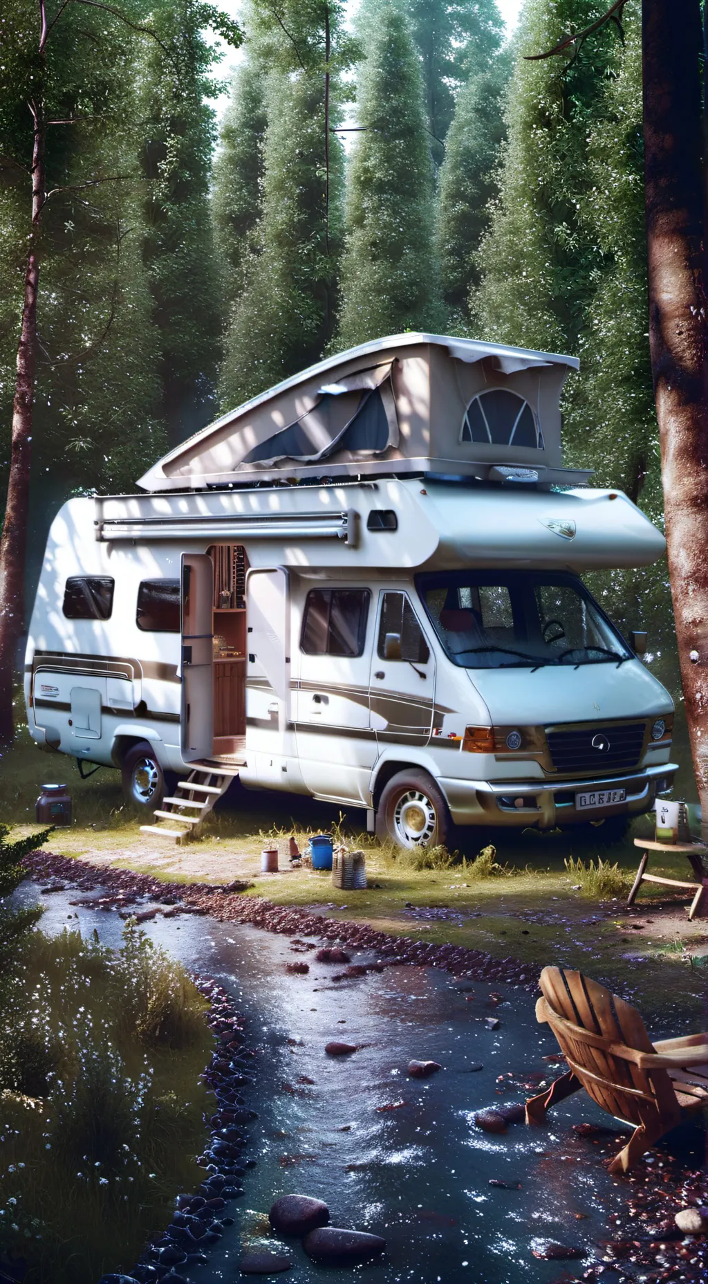 ai character: kny road trip background