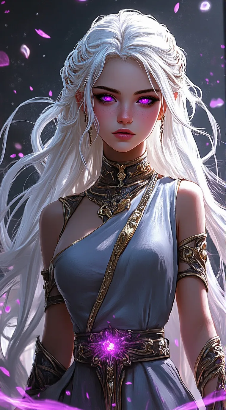 ai character: luna snow background