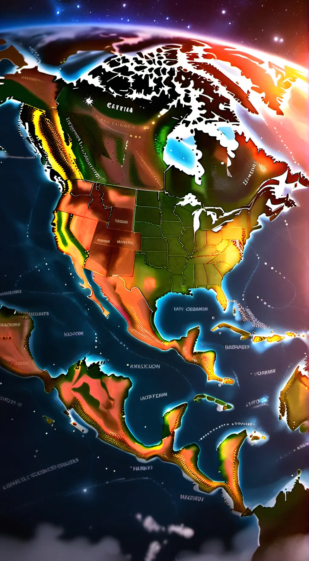 ai character: North America  background