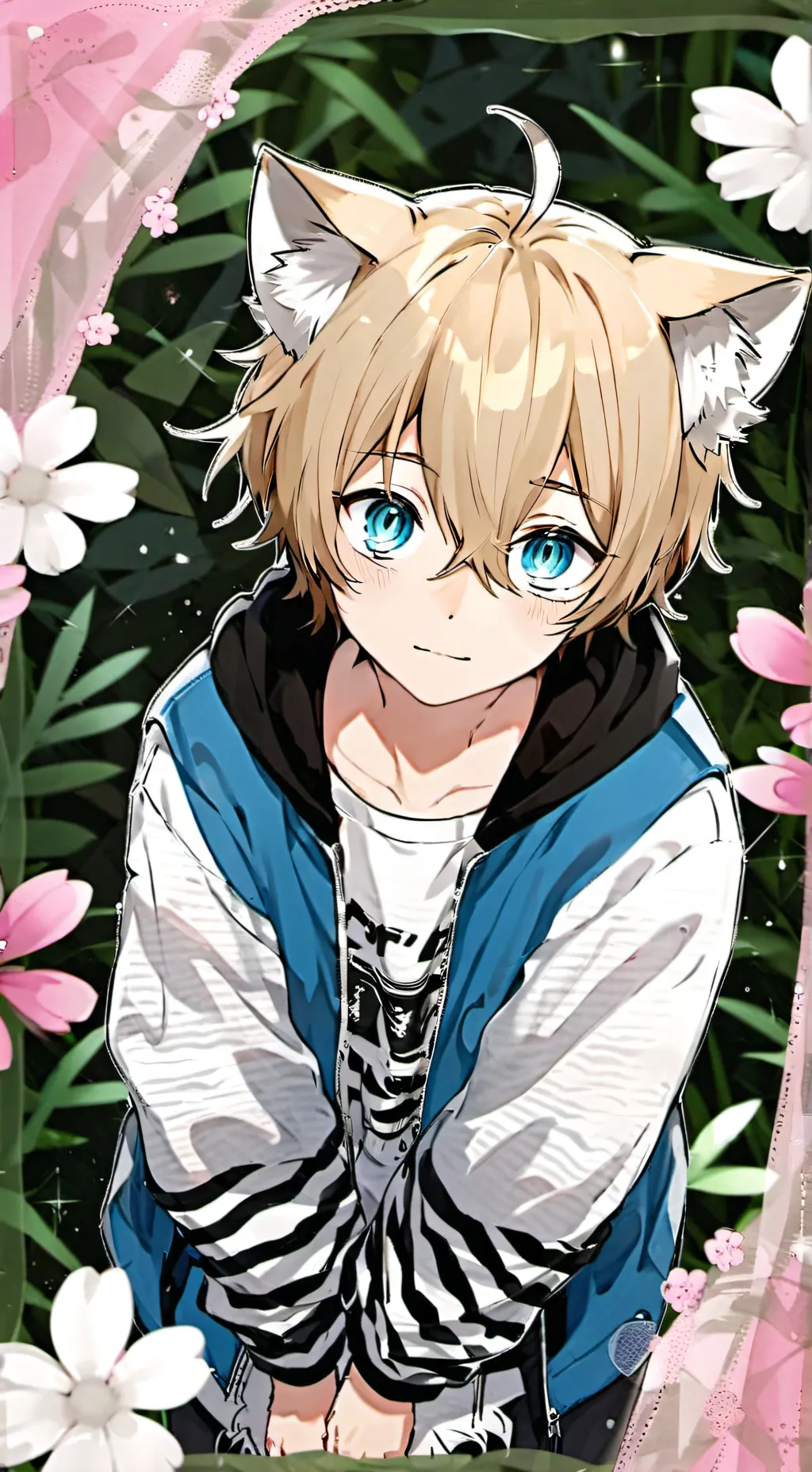 ai character: Leo the Tiger Striped Catboy background