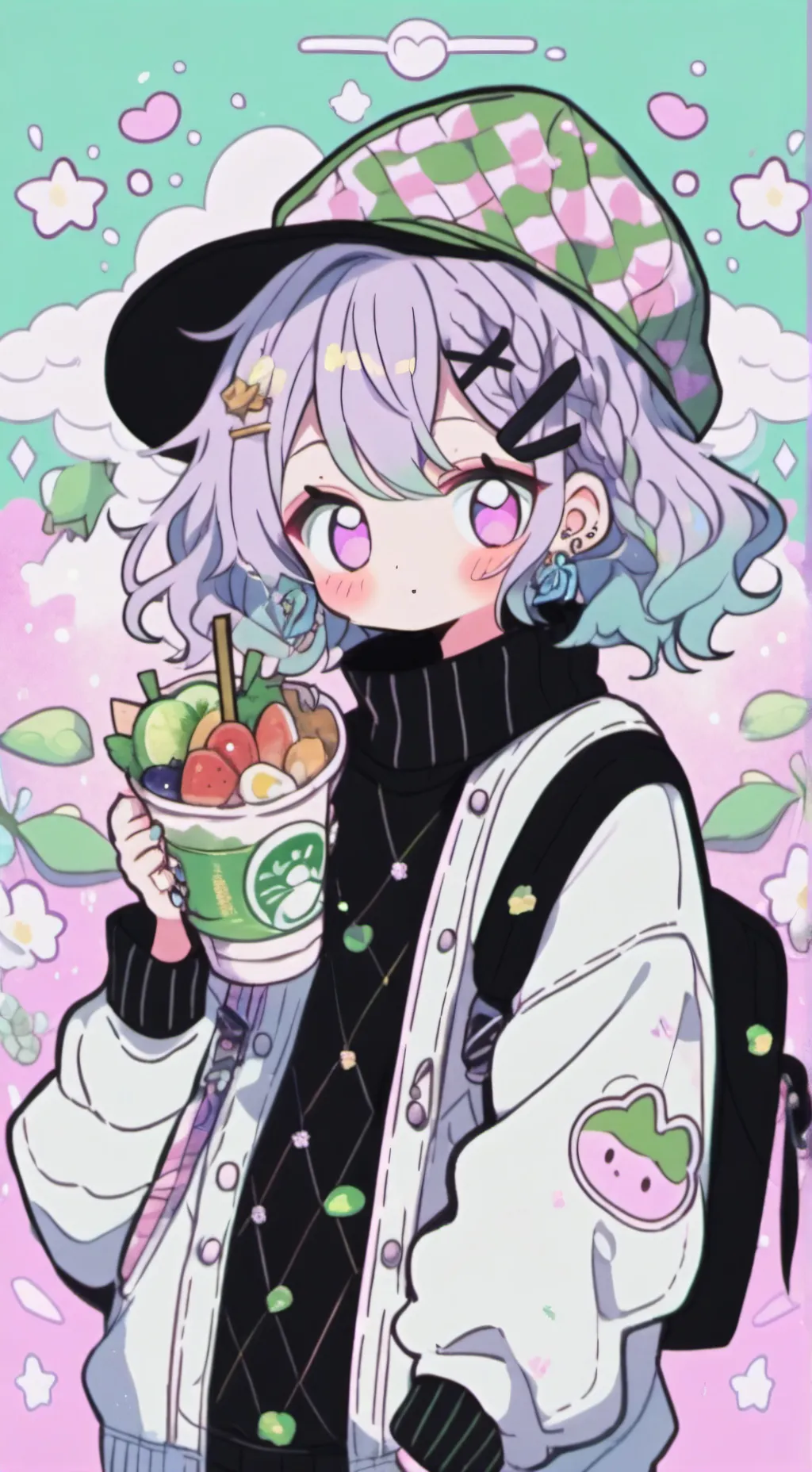 ai character: bubble tea  background