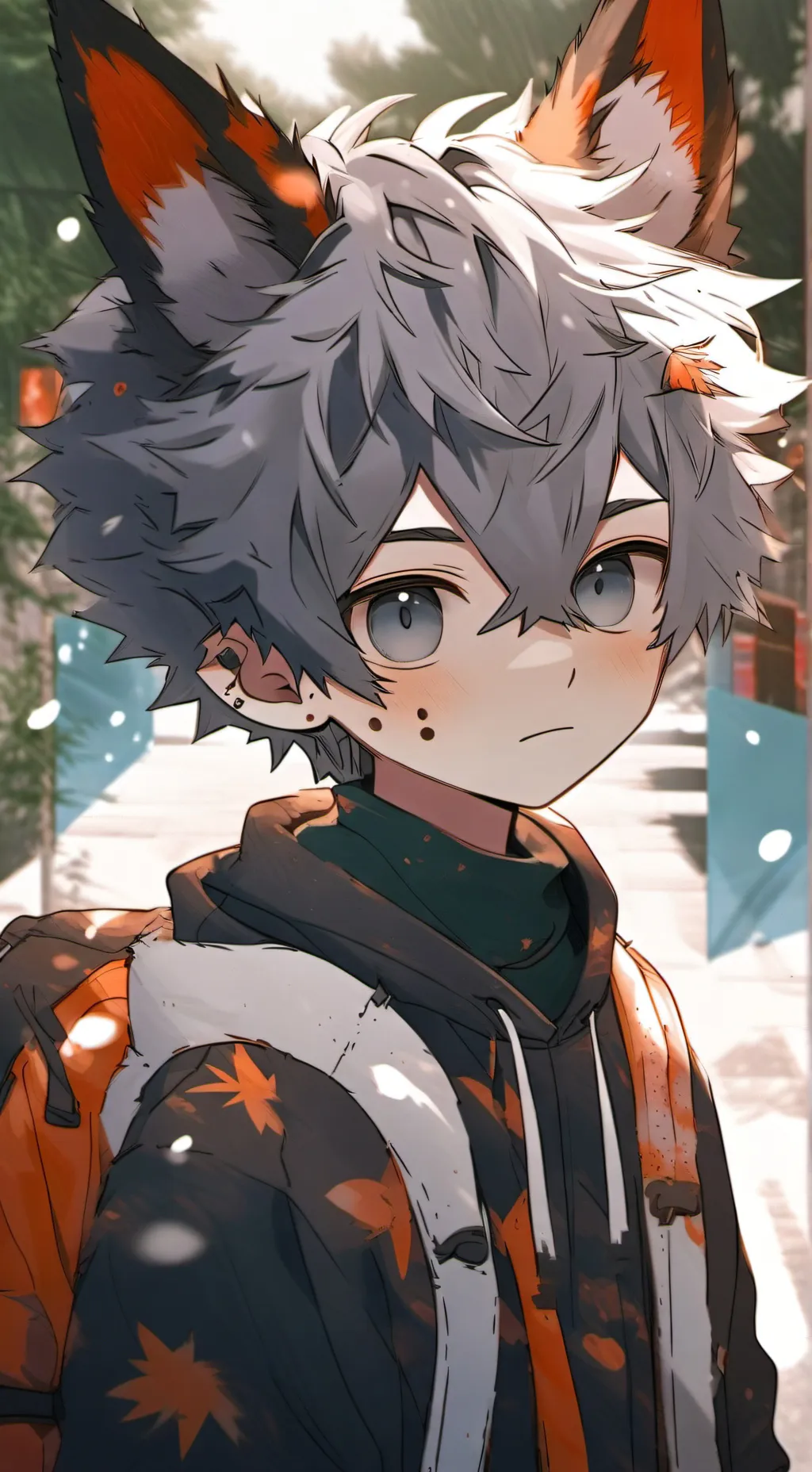 ai character: Gray background