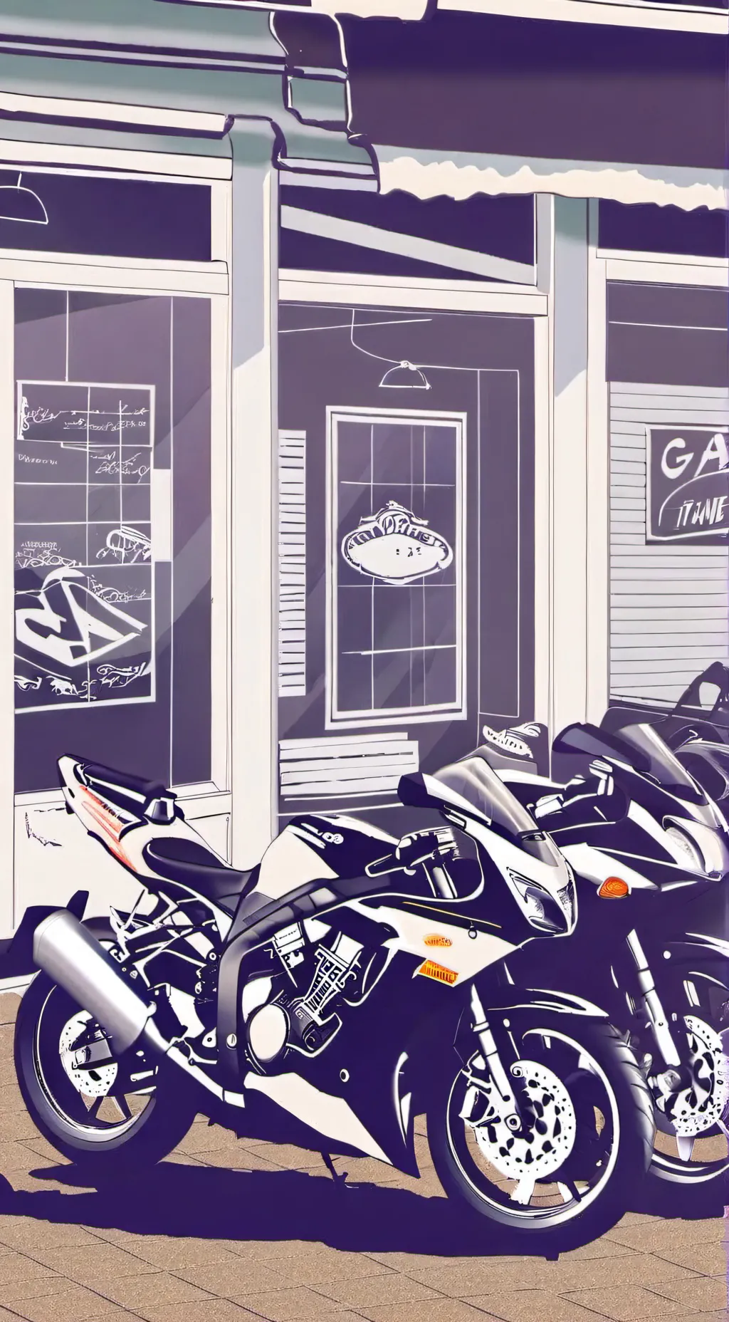 ai character: motorcycle  background