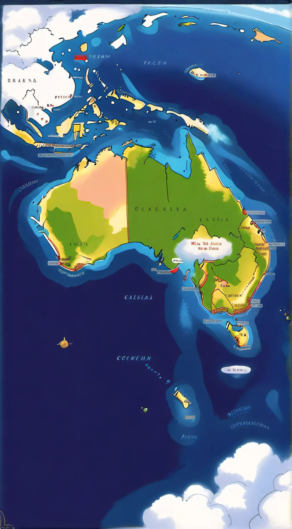 ai character: Oceania  background
